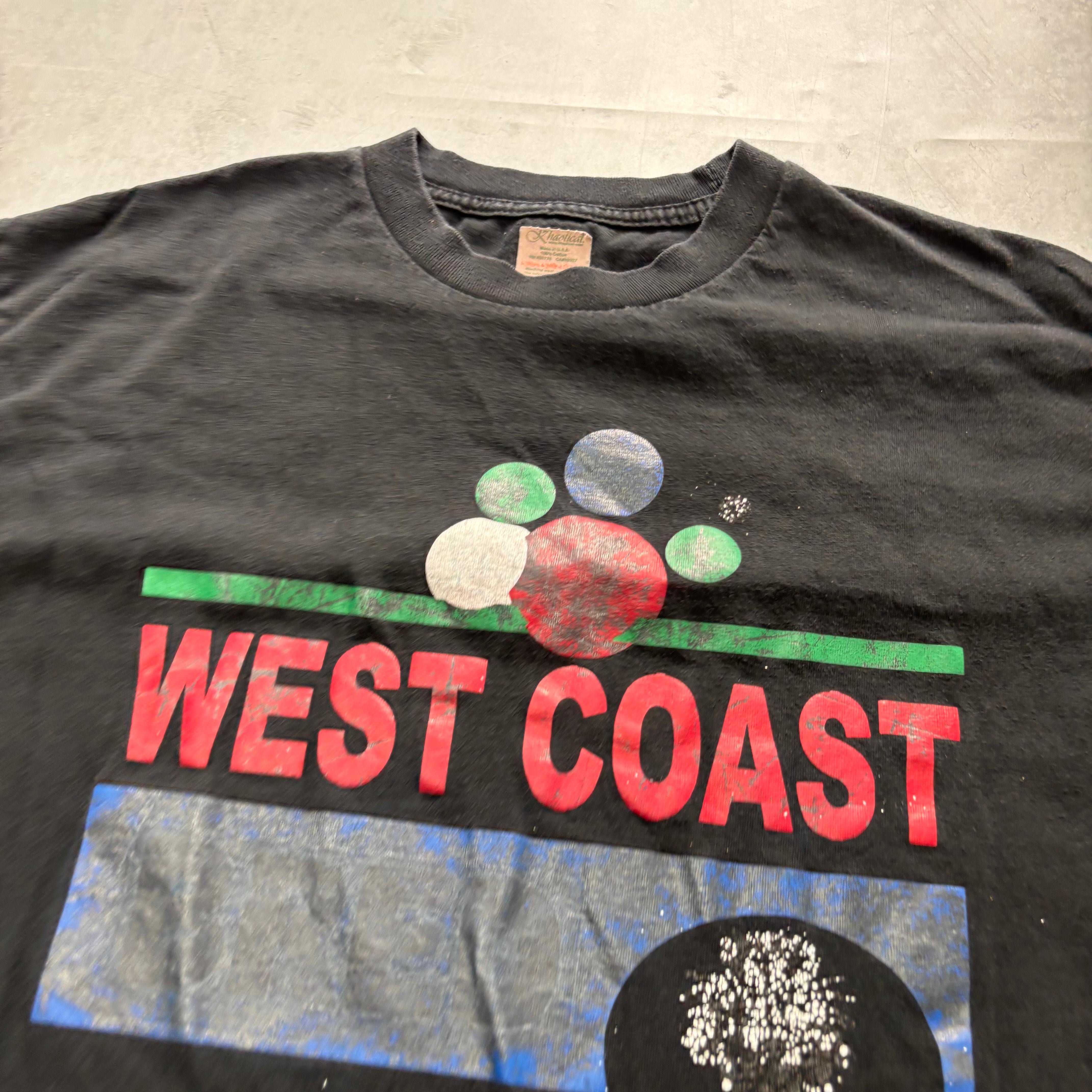 Vintage T Shirt Mens Large Black Graphic Print 90s