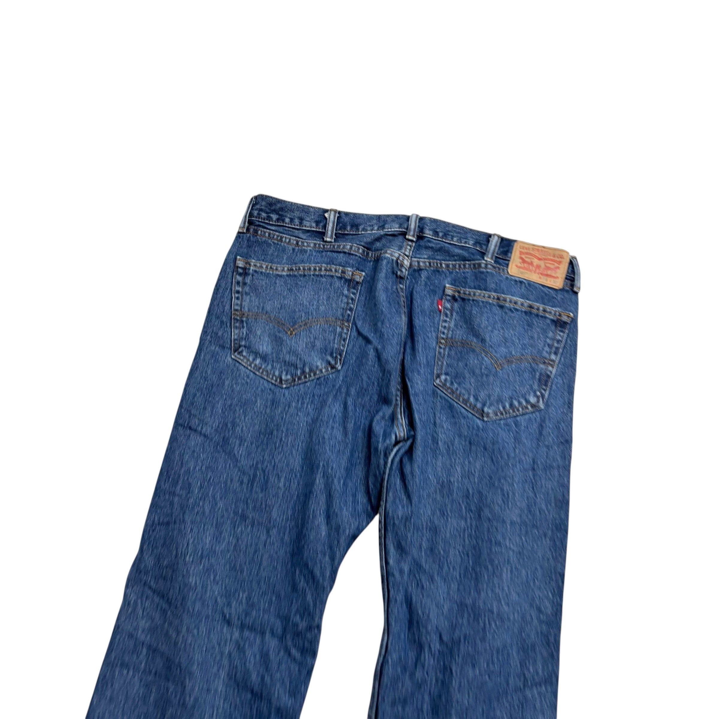 Levis 505 Jeans W38 L32 Mens Mid Blue Regular Straight Fit Denim (E)