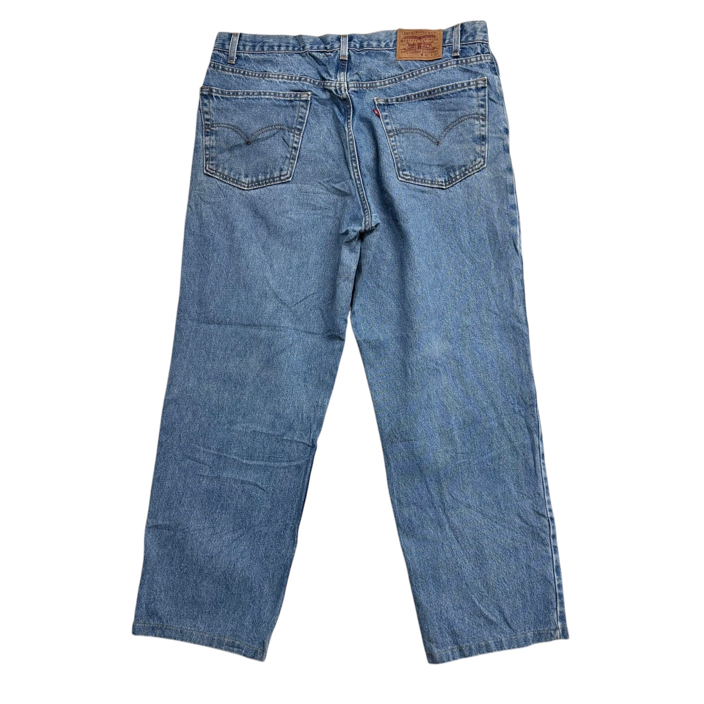 Levis Jeans W40 L30 Mens Light Blue Relaxed Straight Fit Vintage Denim (G)
