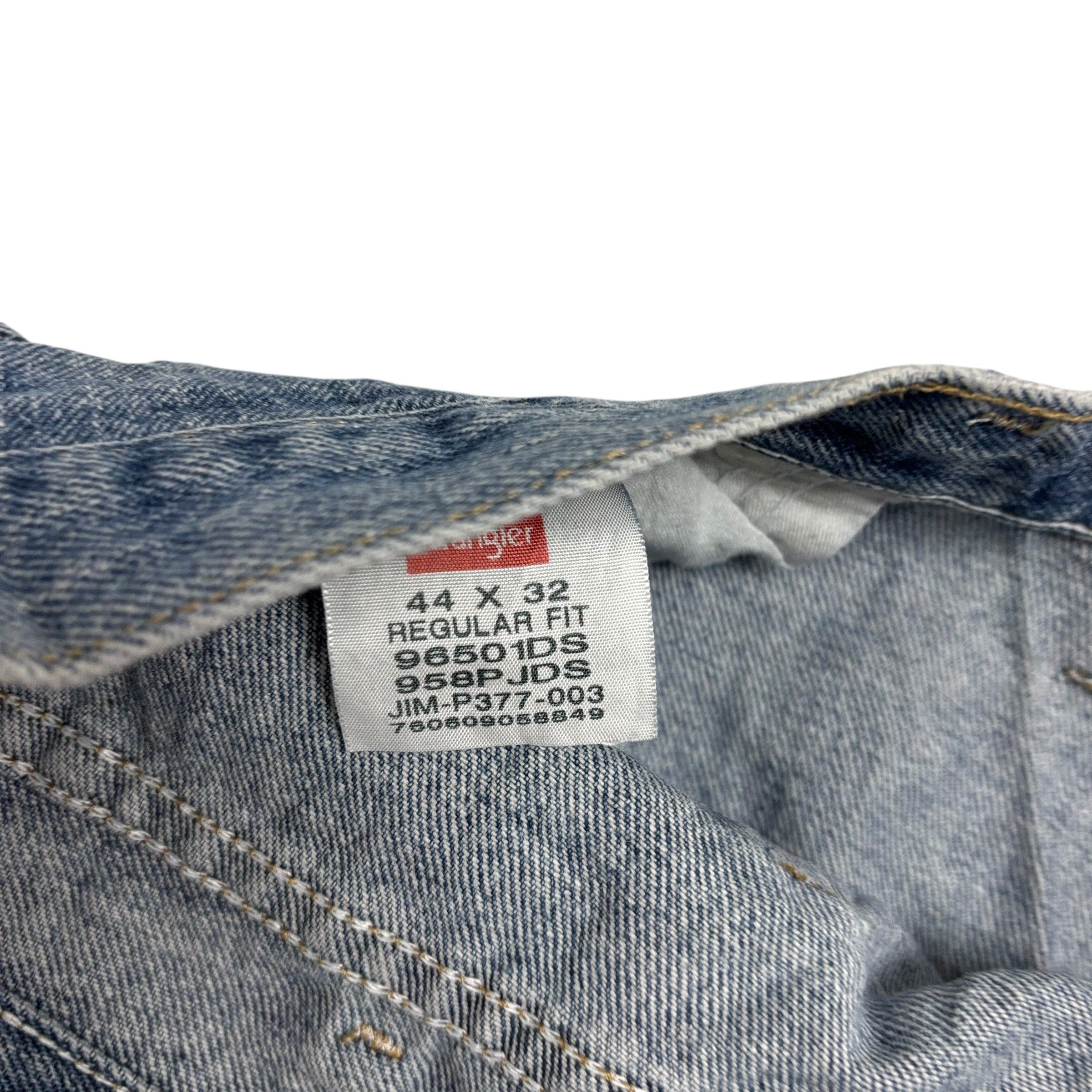 Wrangler Jeans W44 L32 Mens Light Blue Regular Straight Fit Denim (E)