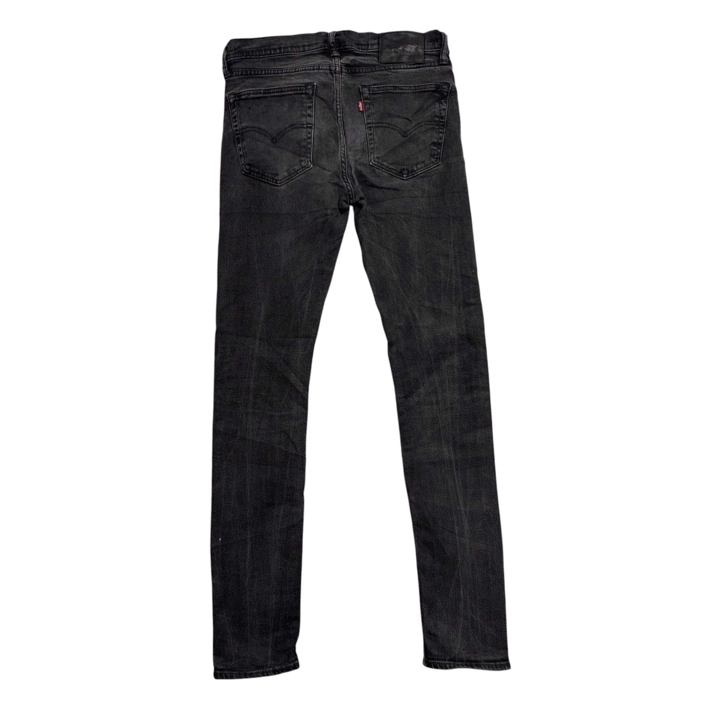 Levis 519 Jeans W30 L34 Mens Black Super Skinny Fit Stretch Denim (E)