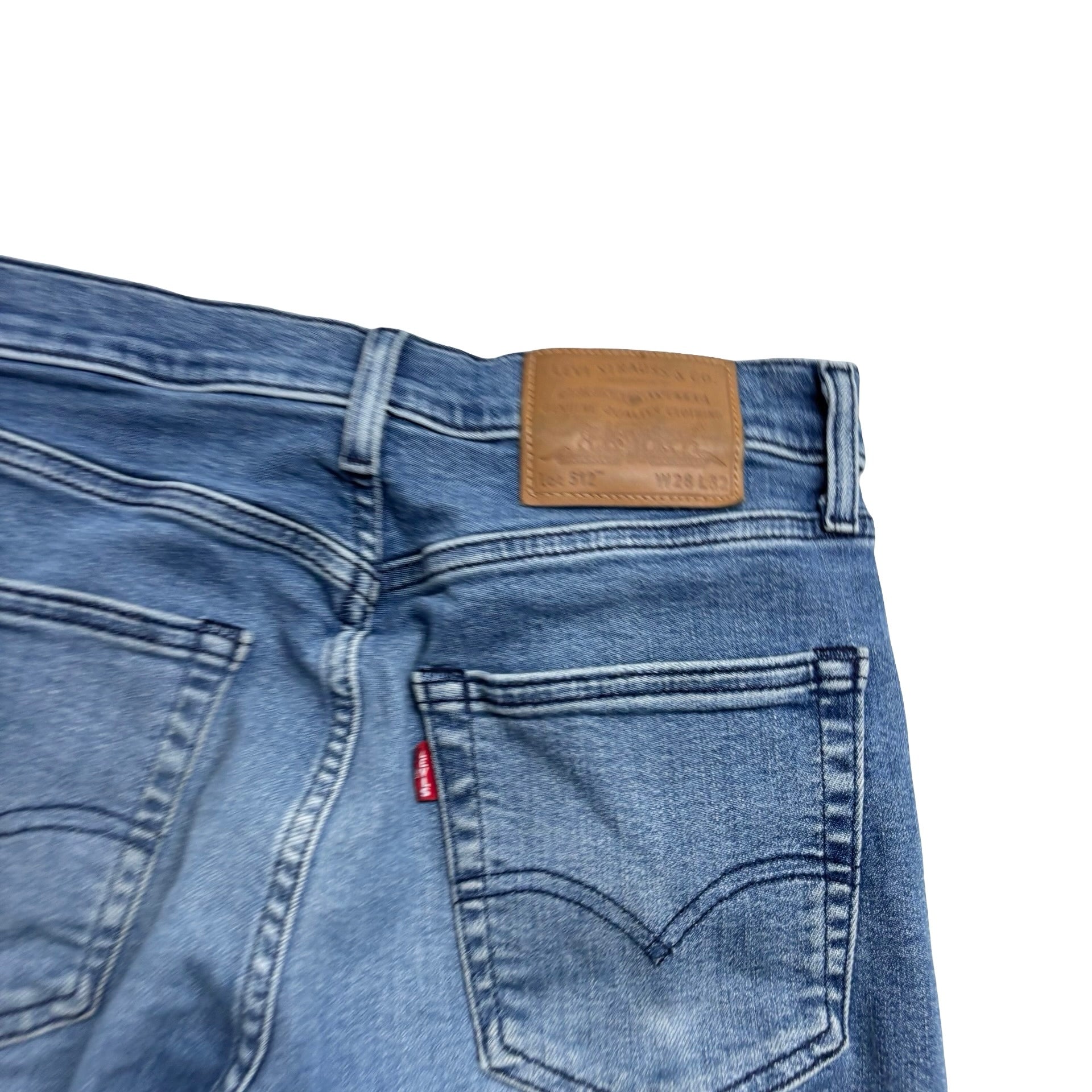 Levis 512 Jeans W28 L28 Mens Navy Blue Slim Tapered Fit Stretch Denim