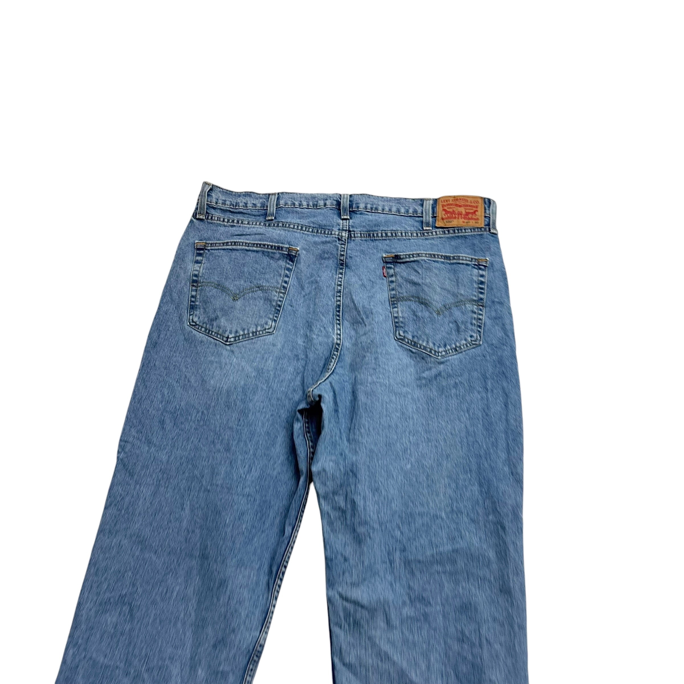 Levis 550 Jeans W40 L30 Mens Light Blue Relaxed Straight Fit Stretch Denim (E)