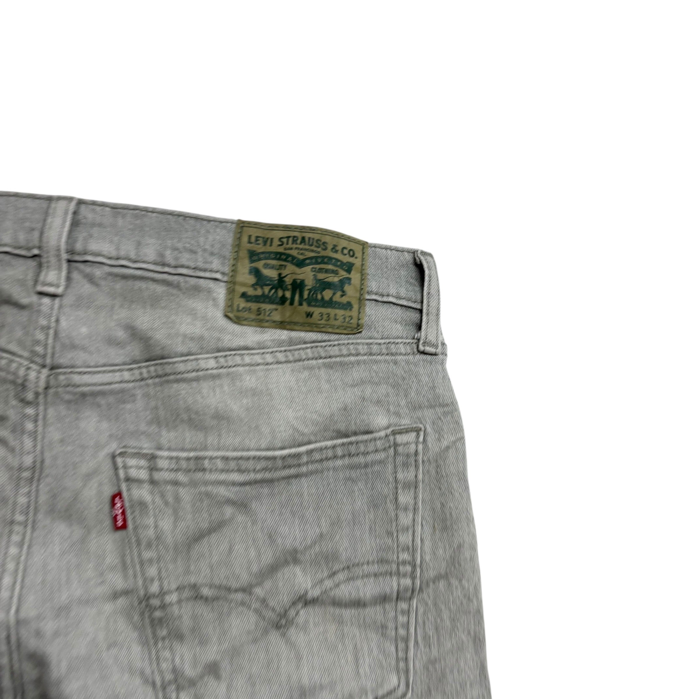 Levis 512 Jeans W33 L32 Mens Green Slim Tapered Fit Stretch Distressed