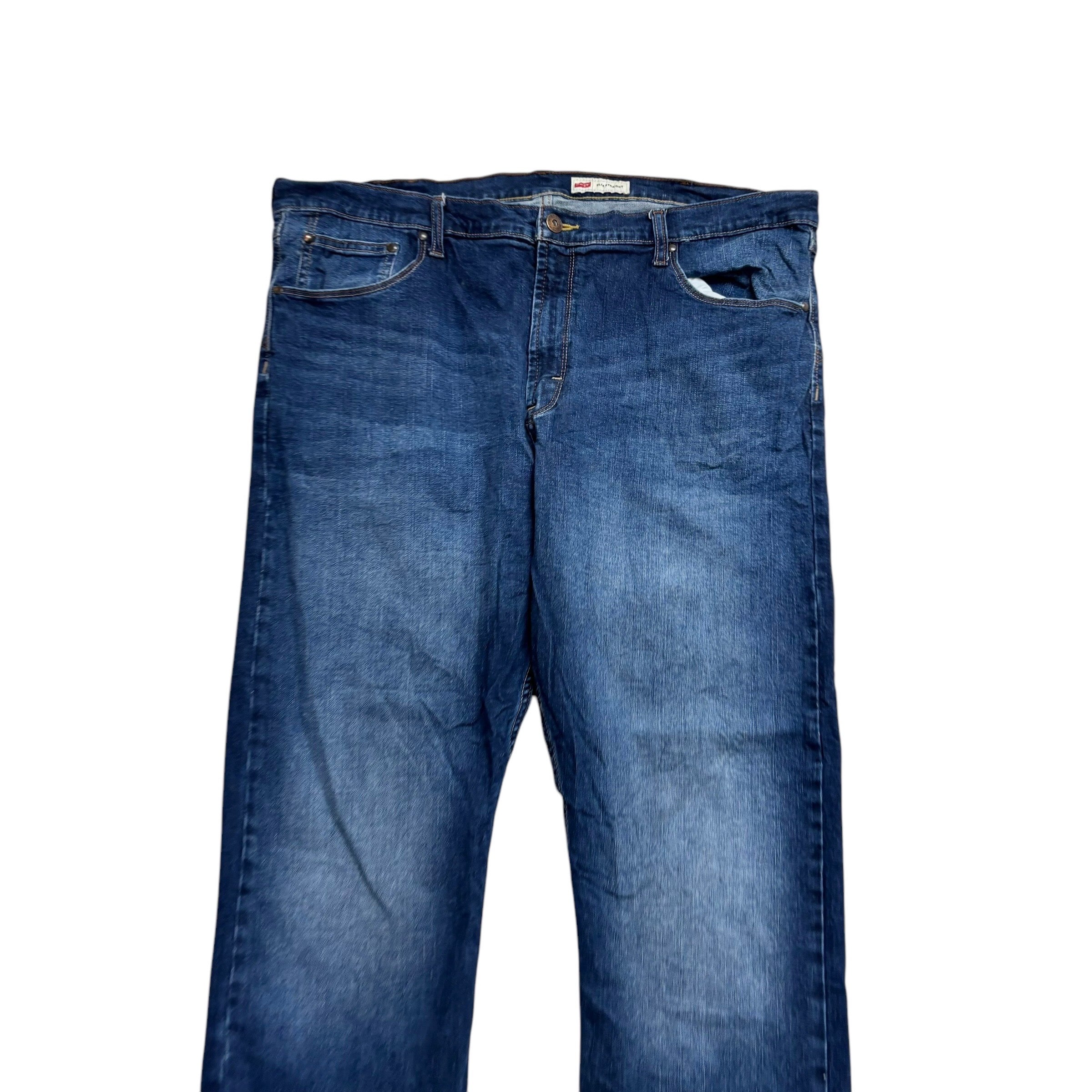 Wrangler Jeans W42 L25 Mens Mid Blue Slim Straight Fit Stretch Denim (E)