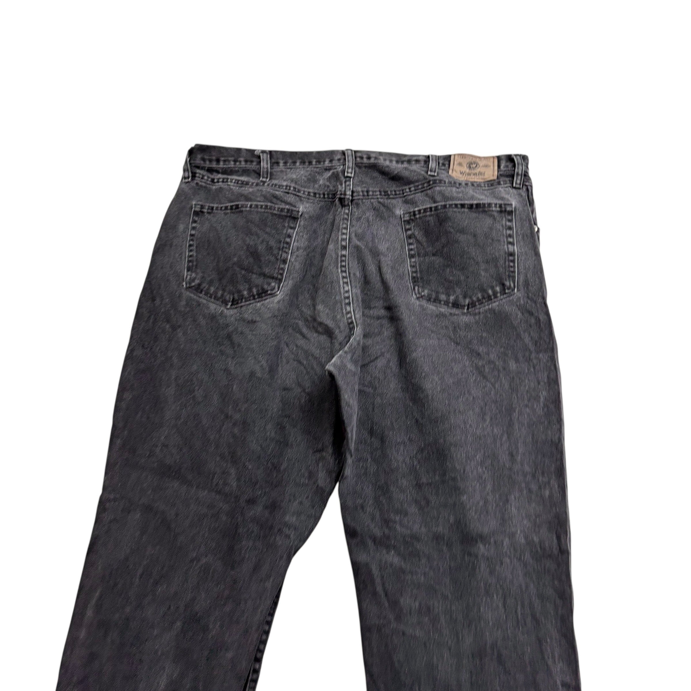 Wrangler Jeans W42 L30 Mens Black Relaxed Straight Fit Baggy Denim