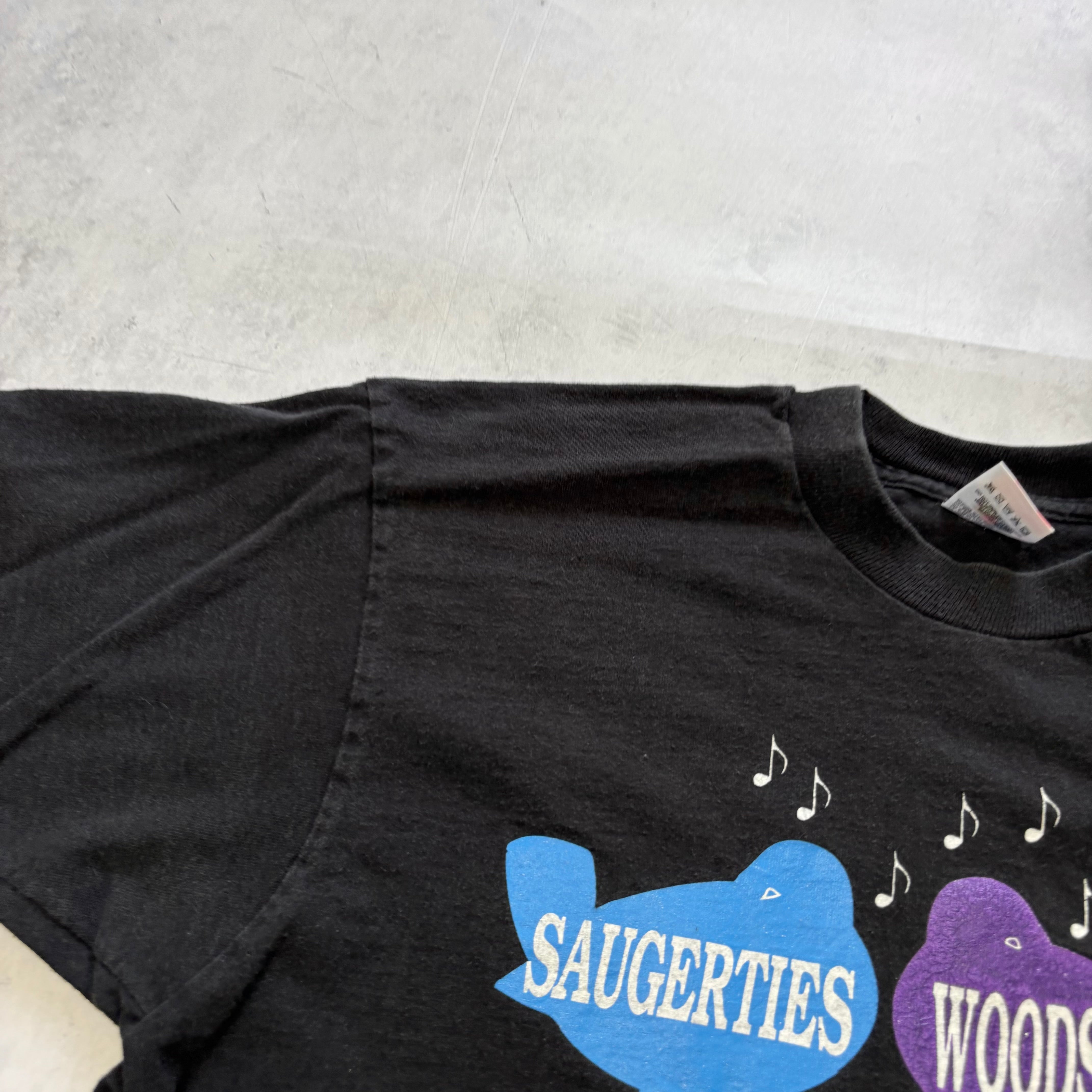 Vintage T Shirt Mens Large Black Single Stitch Graphic Print 90s USA