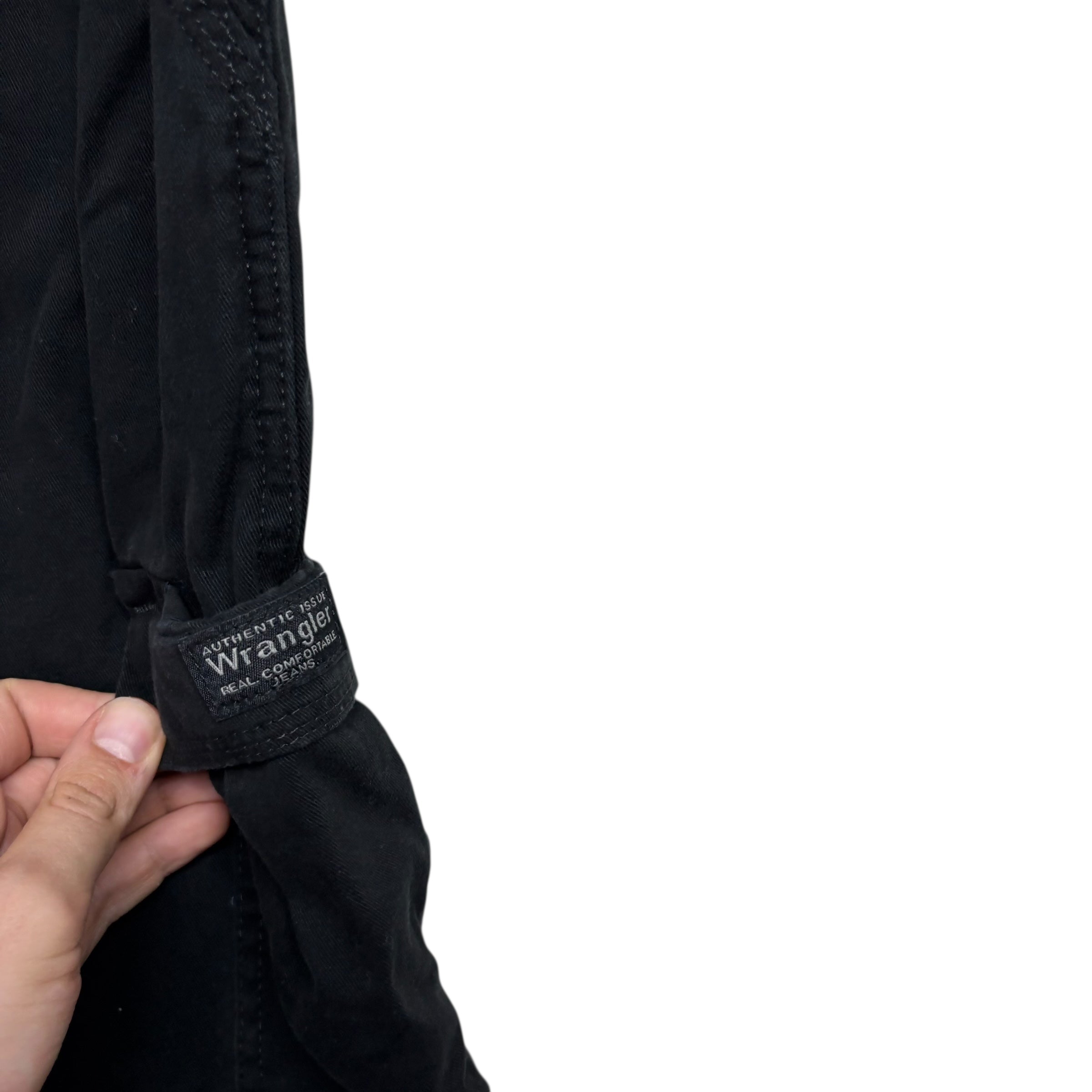 Wrangler Cargo Trousers W40 L30 Mens Black Relaxed Straight Fit Pants (E)