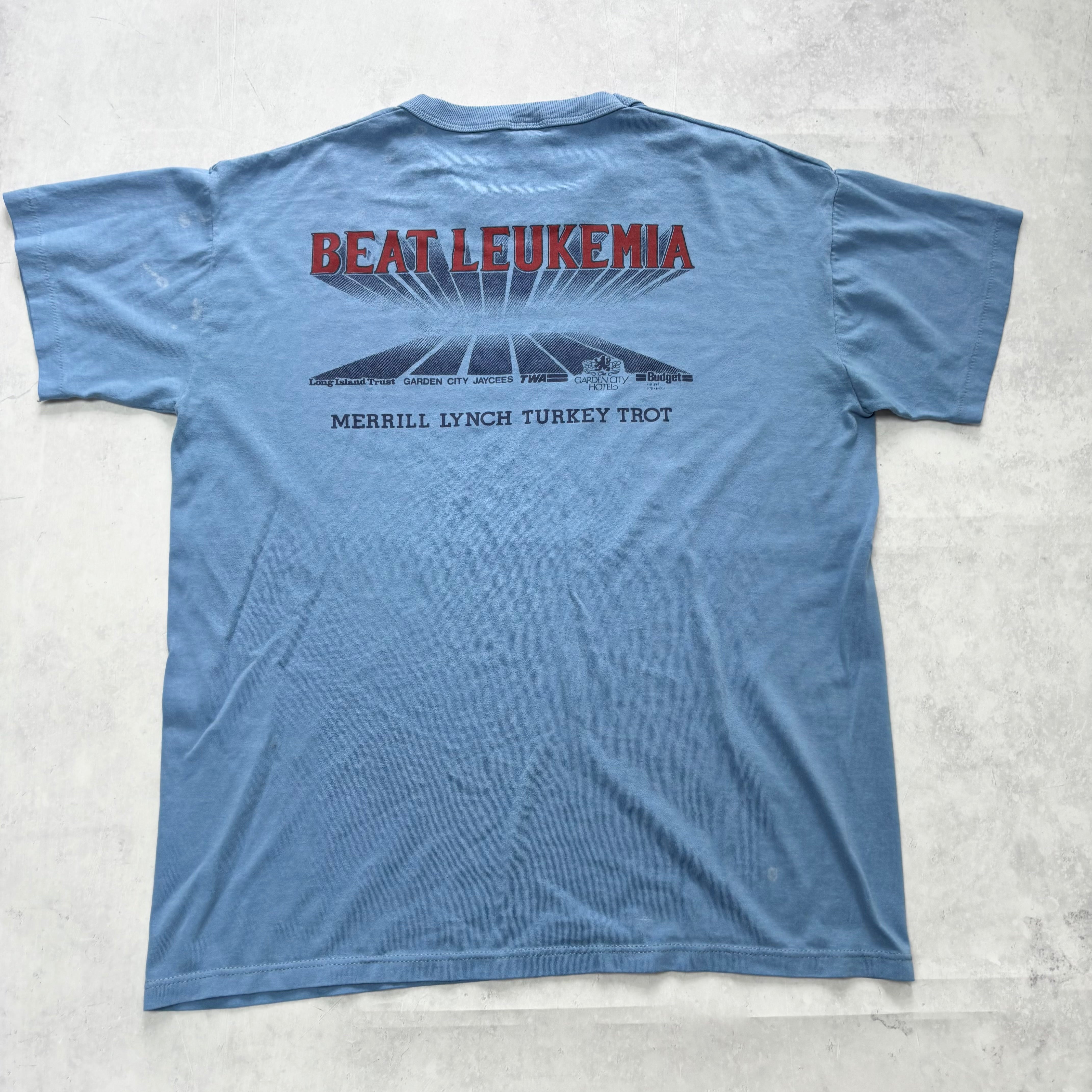 Vintage T Shirt Mens Medium Blue Single Stitch Graphic Print 90s (F)