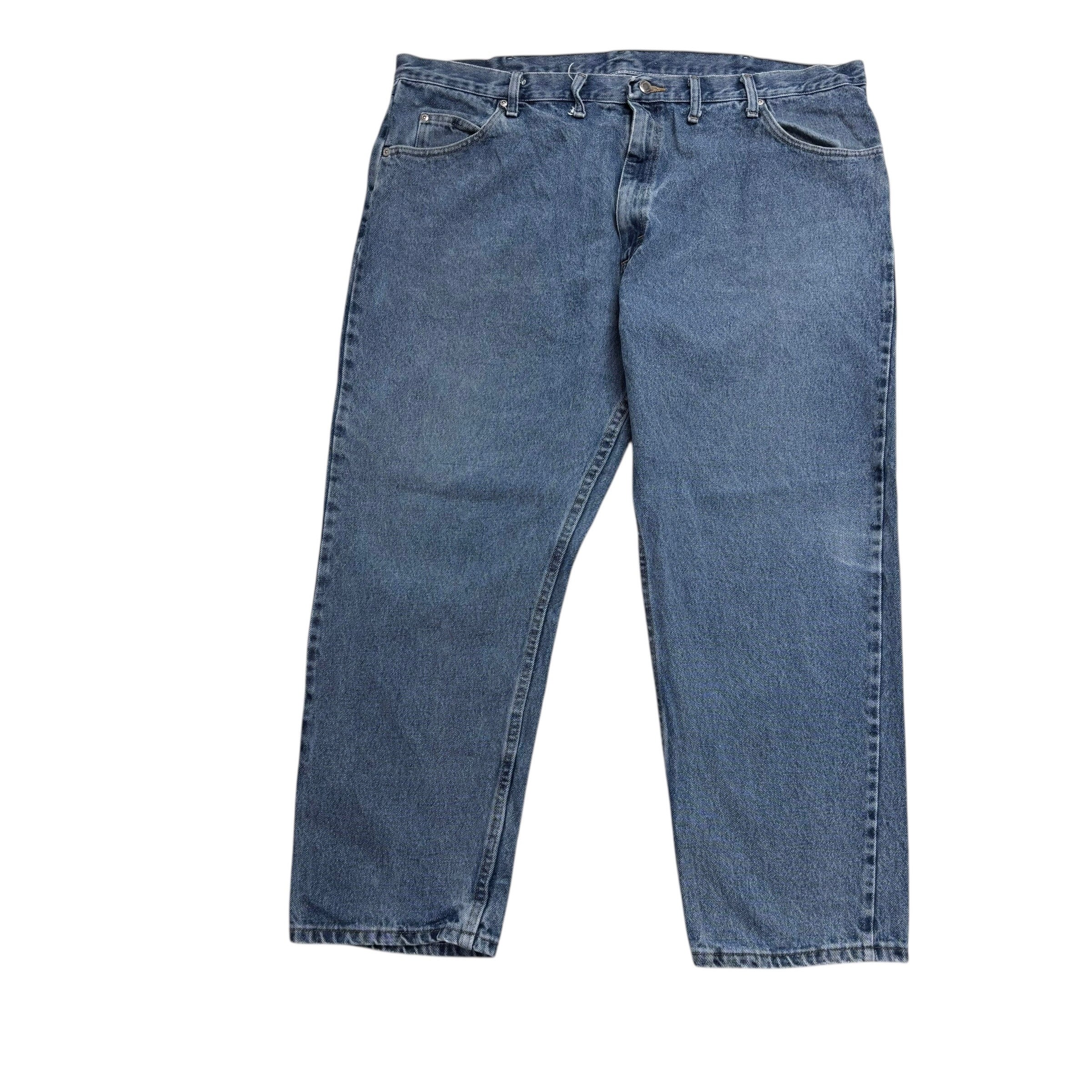 Wrangler Jeans W44 L30 Mens Mid Blue Relaxed Straight Fit Baggy Denim (E)