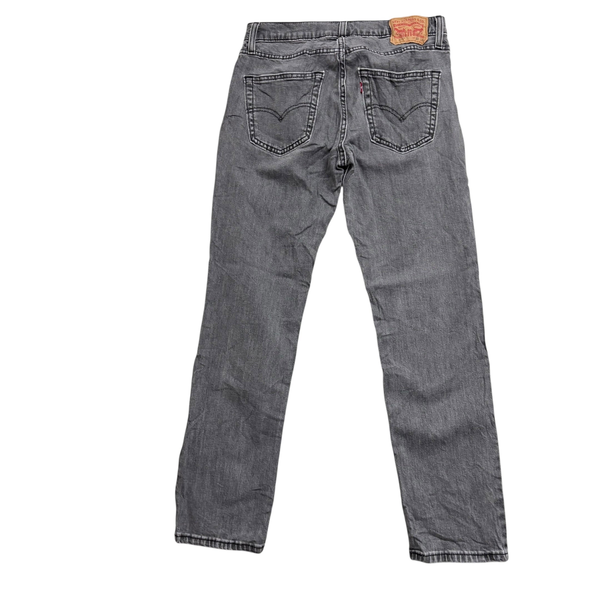Levis 511 Jeans W31 L30 Mens Grey Slim Fit Stretch Denim (E)