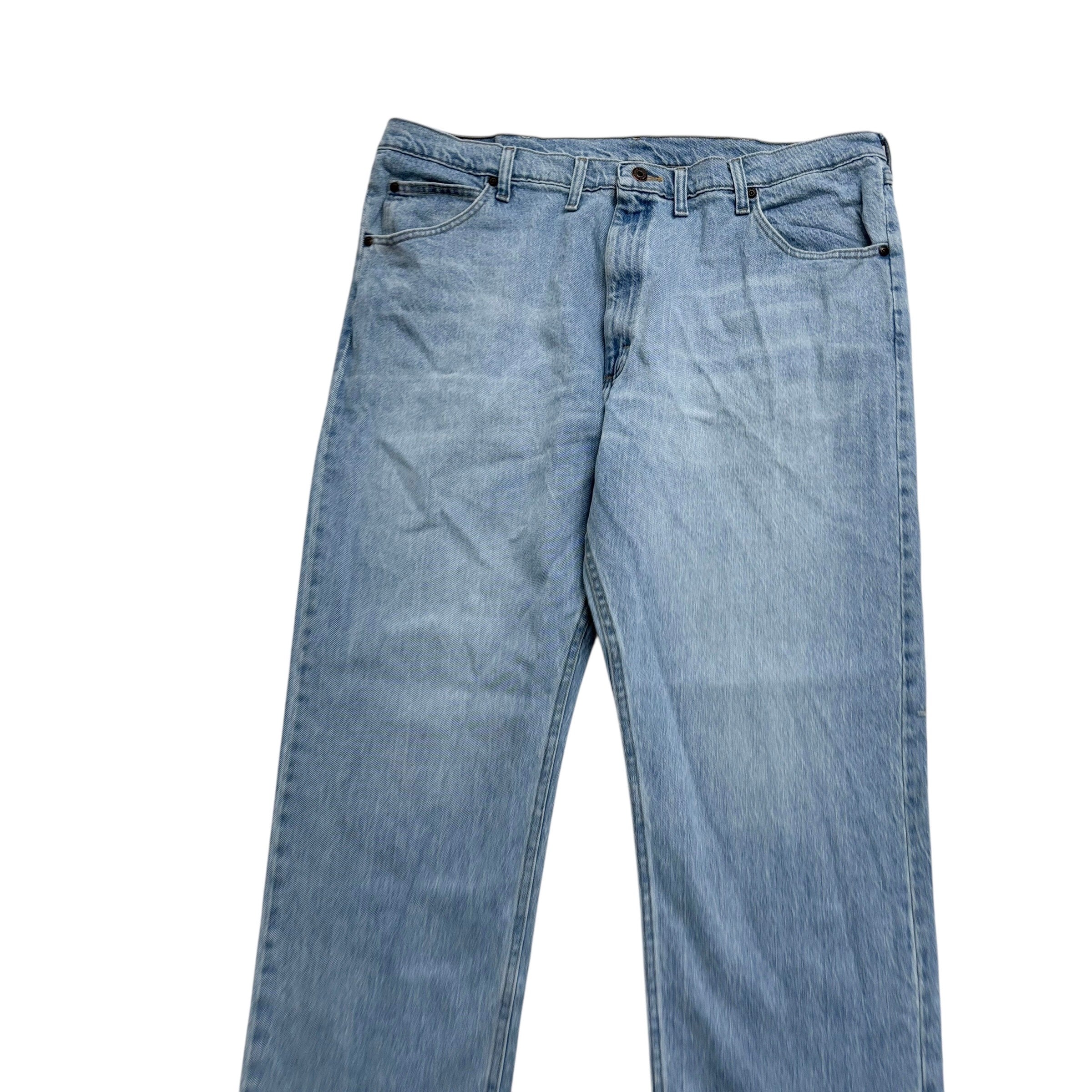 Wrangler Jeans W44 L30 Mens Light Blue Regular Straight Fit Stretch Denim (E)