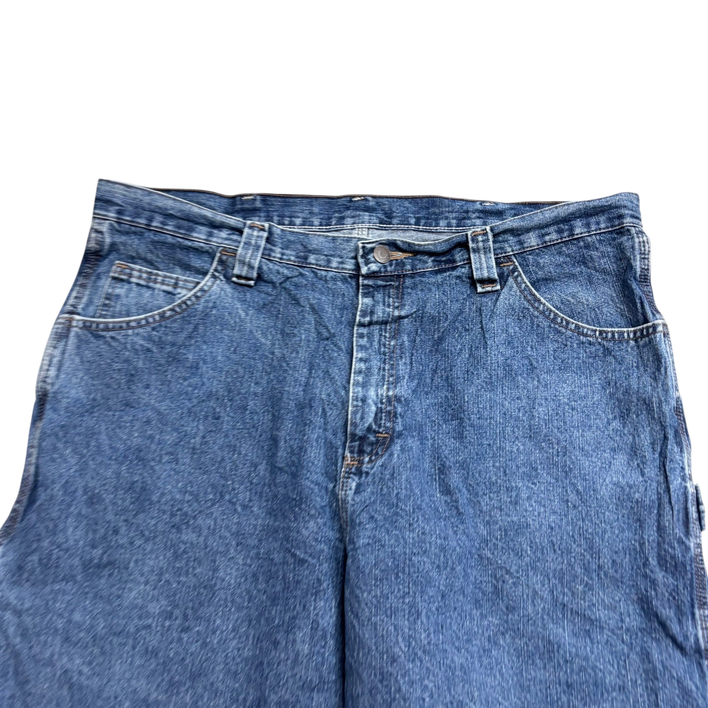 Wrangler Baggy Jorts W38 Mens Mid Blue Carpenter Denim Shorts Relaxed Fit (E)