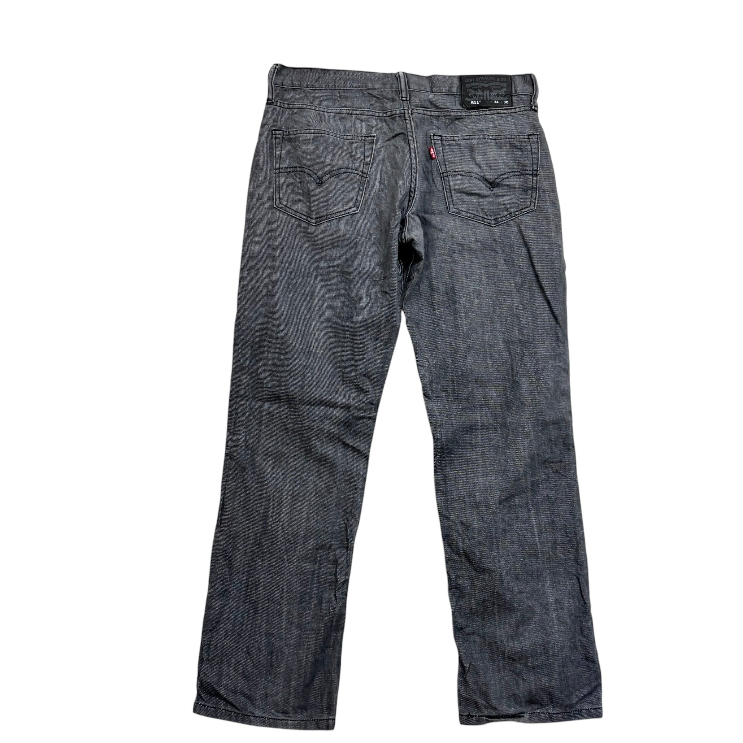 Levis 511 Jeans W33 L28 Mens Grey Slim Fit Vintage Denim