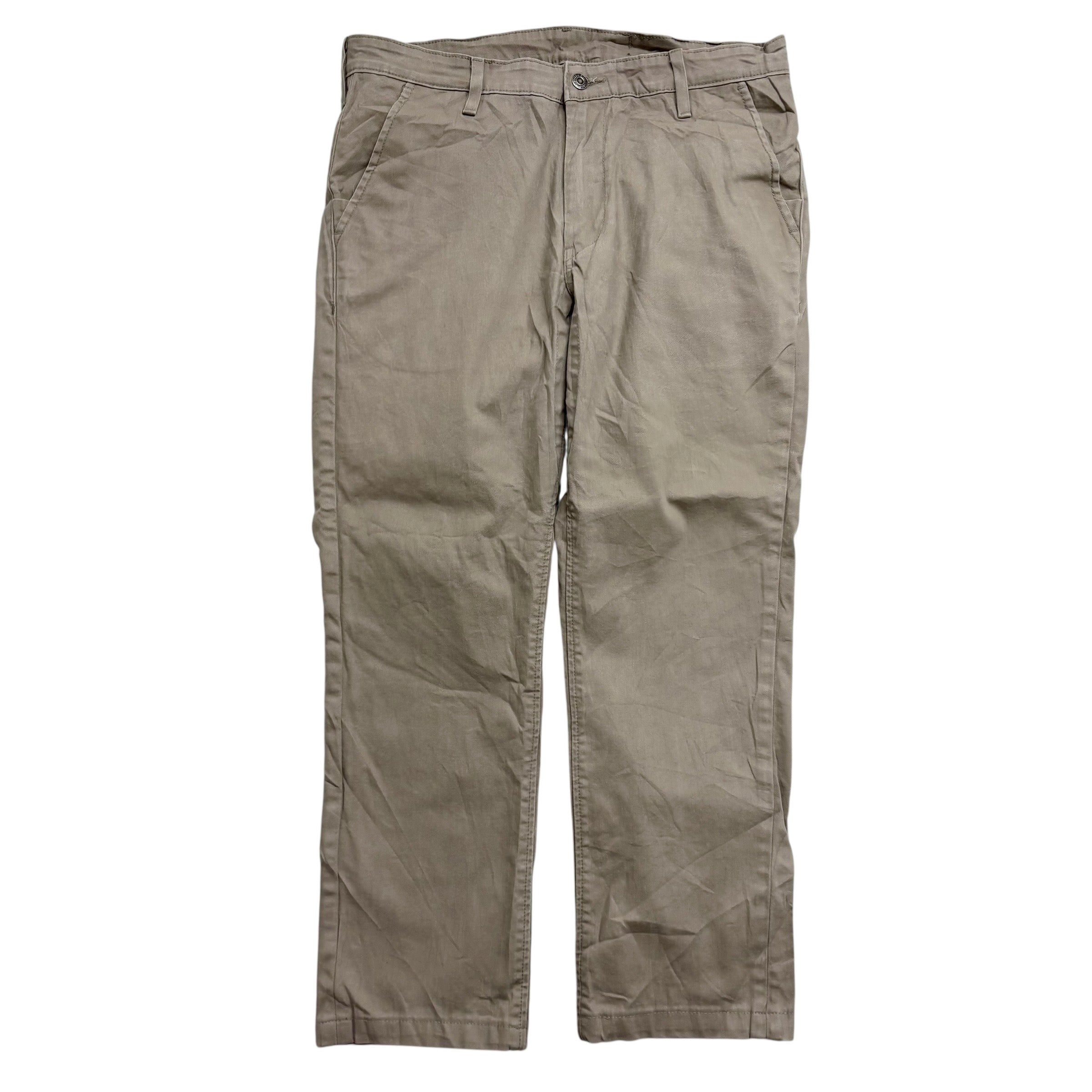 Levis Commuter Trousers W35 L27 Mens Beige Tapered Fit Stretch Pants