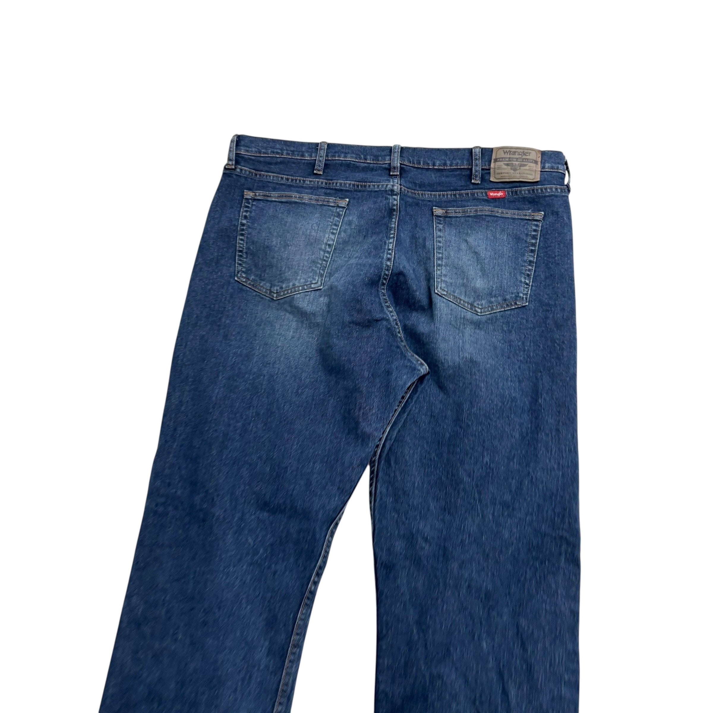 Wrangler Jeans W40 L32 Mens Dark Blue Relaxed Straight Fit Stretch Denim (E)