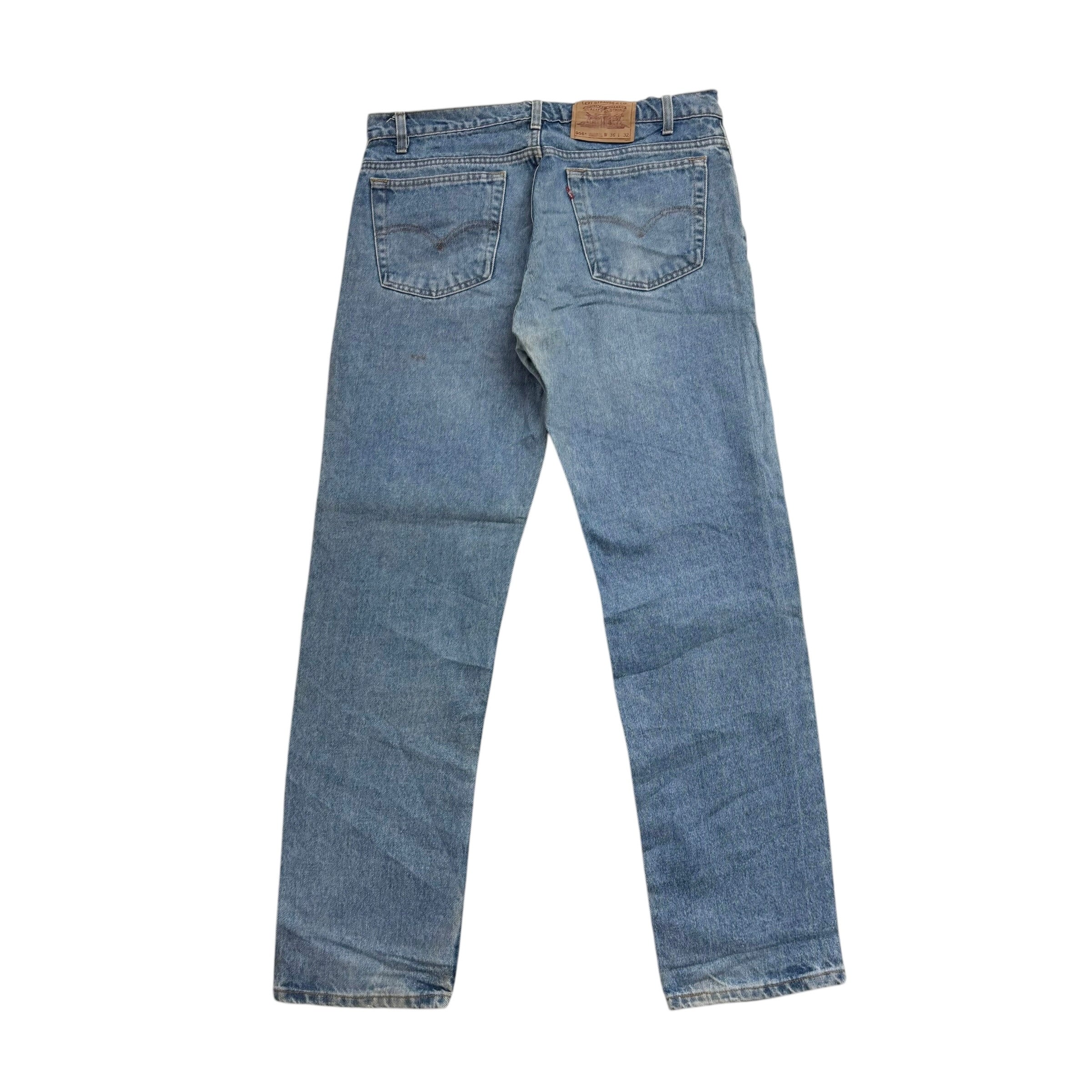 Levis 505 Jeans W36 L32 Mens Light Blue Regular Straight Fit Vintage Denim