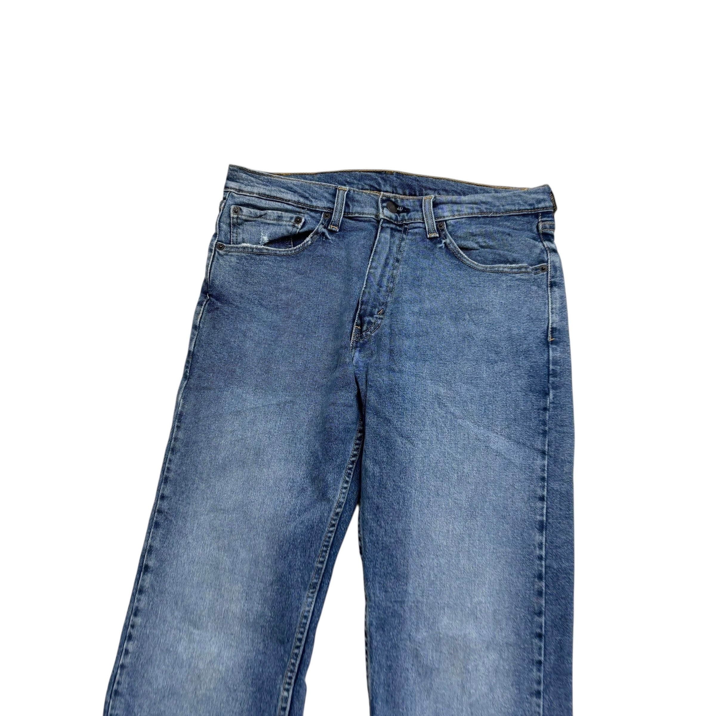 Levis 505 Jeans W32 L32 Mens Mid Blue Regular Straight Fit Stretch Denim