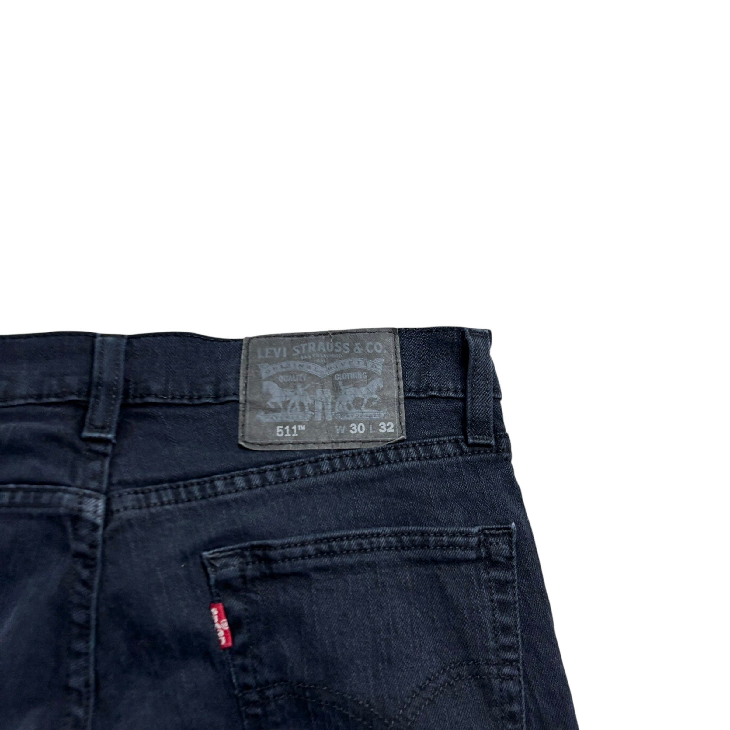 Levis 511 Jeans W30 L32 Mens Navy Blue Slim Fit Stretch Denim (E)