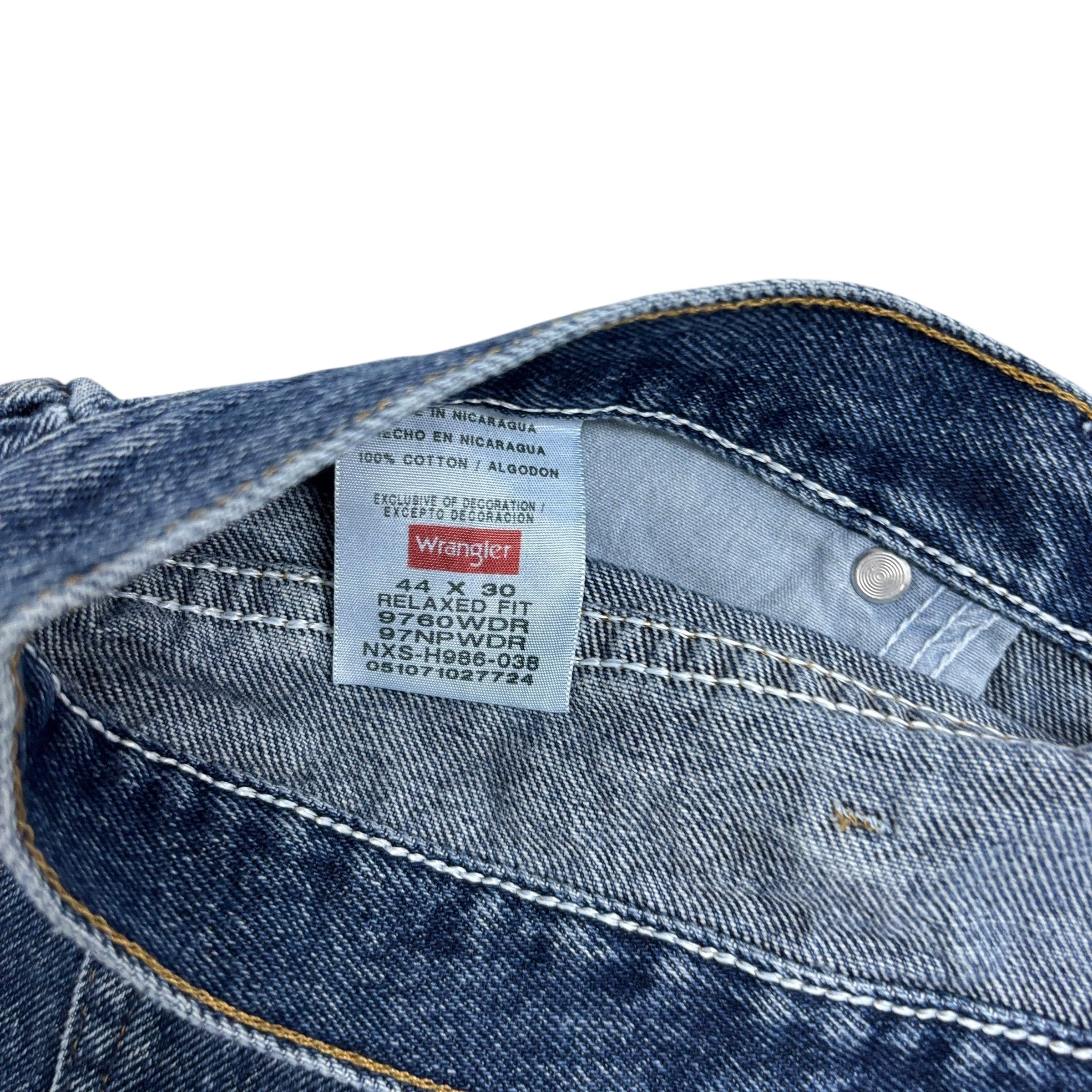 Wrangler Jeans W42 L30 Mens Mid Blue Relaxed Straight Fit Denim (E)