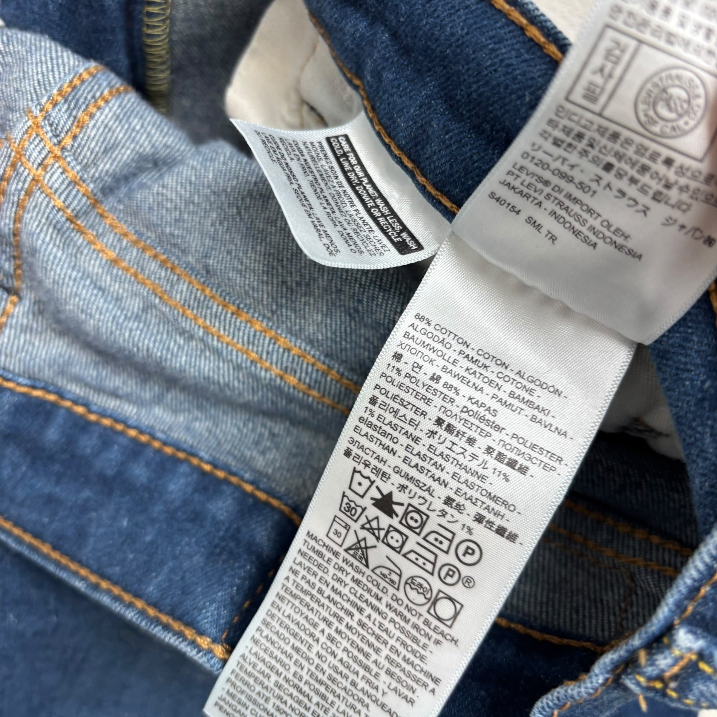 Levis 514 Jeans W32 L33 Mens Dark Blue Regular Straight Fit Stretch Denim
