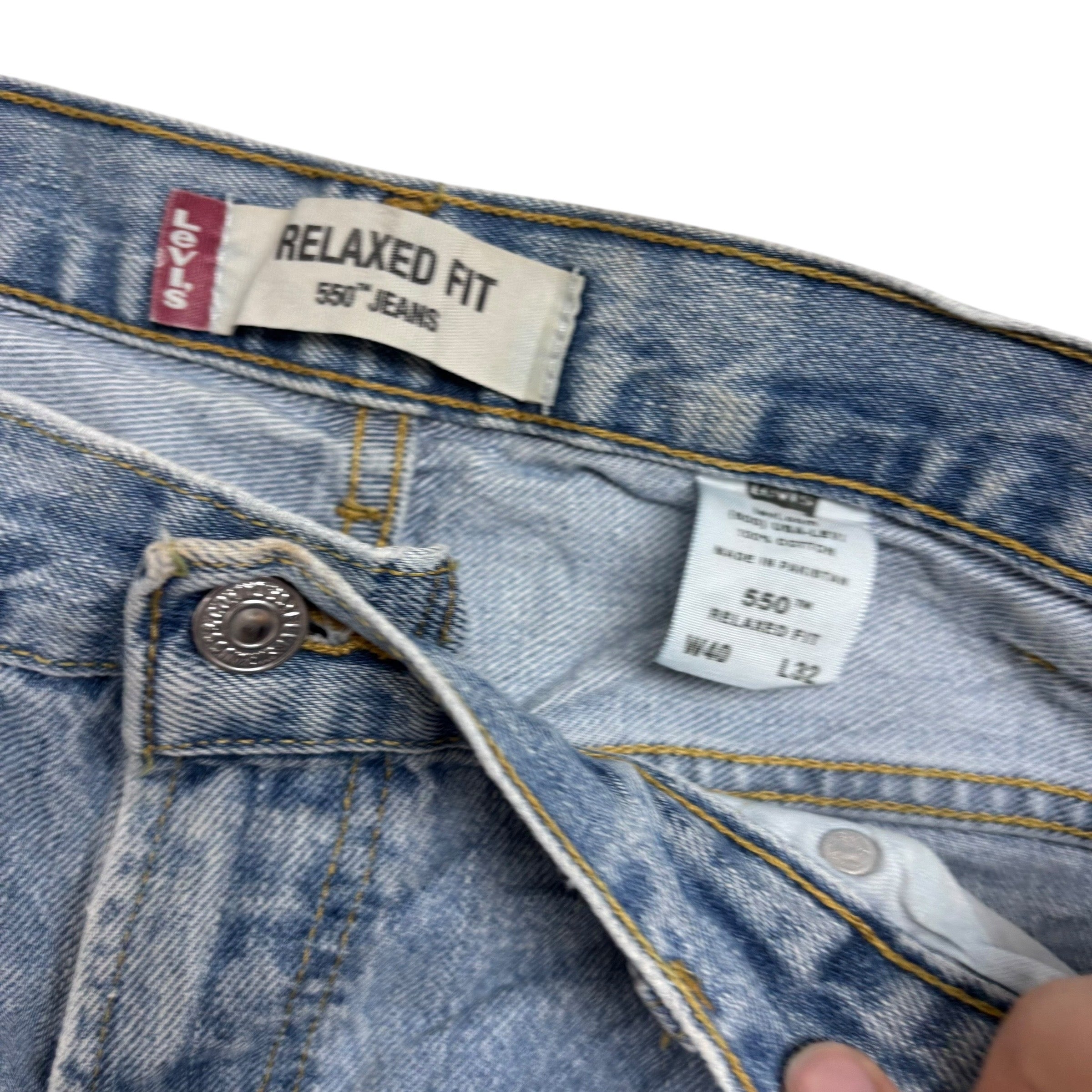 Levis 550 Jeans W40 L32 Mens Light Blue Baggy Relaxed Straight Fit Vintage Denim