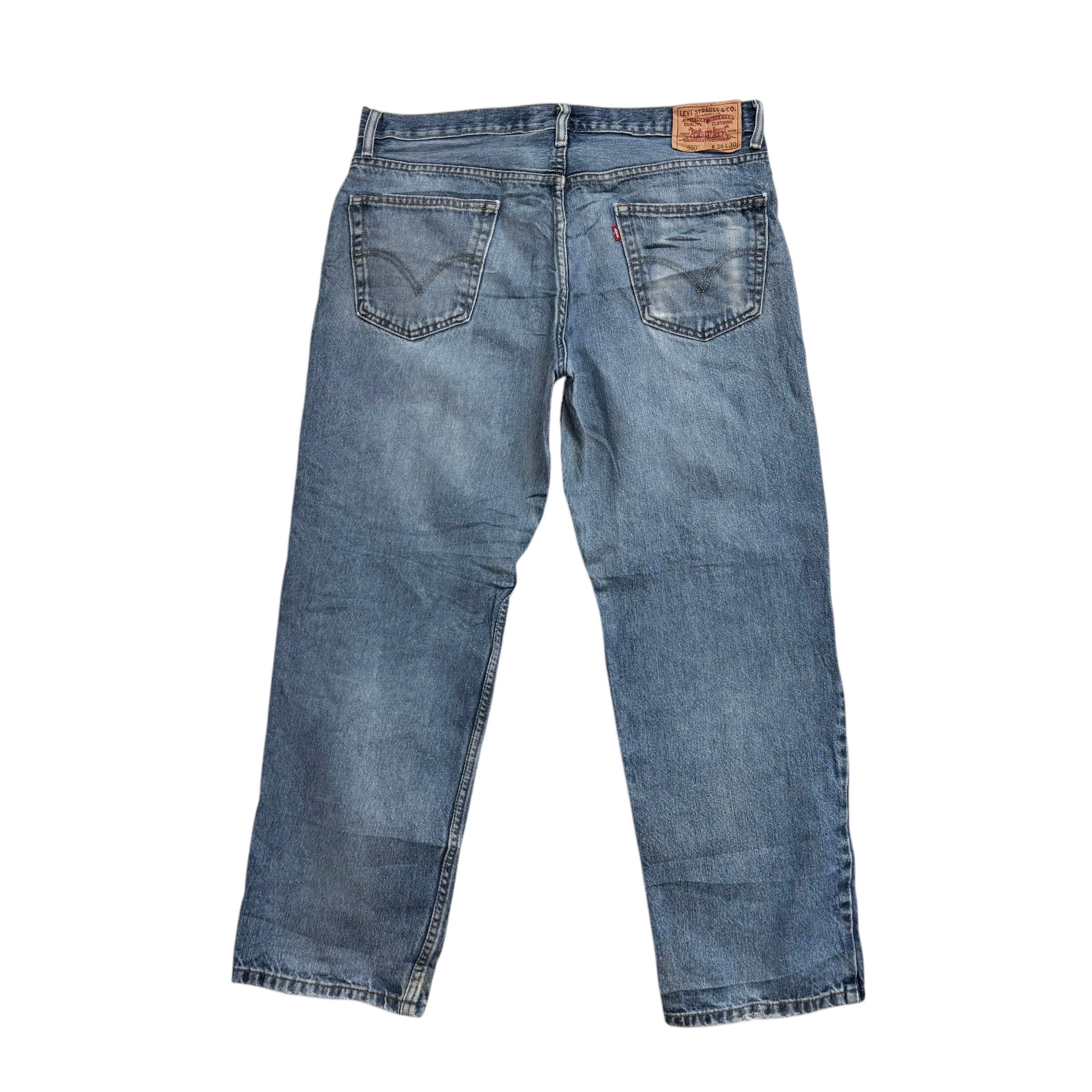Levis 550 Jeans W36 L30 Mens Mid Blue Baggy Relaxed Straight Fit Vintage Denim
