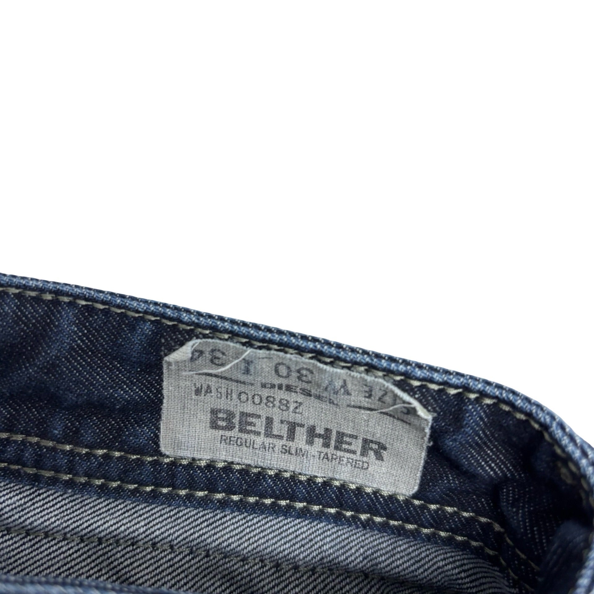 Diesel Belther Jeans W30 L27 Mens Dark Blue Slim Tapered Fit Denim (F)