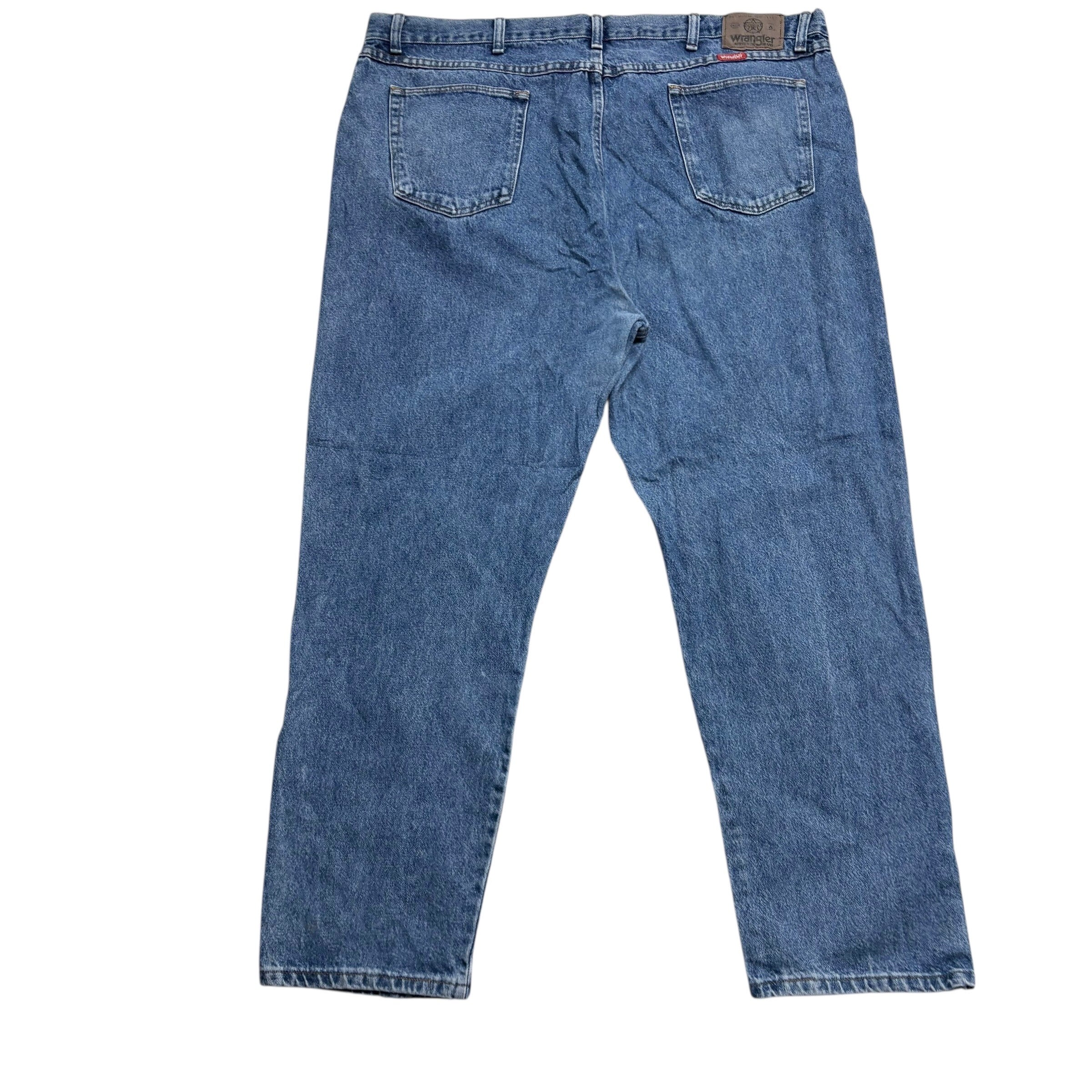 Wrangler Jeans W44 L30 Mens Mid Blue Regular Straight Fit Vintage Denim (E)