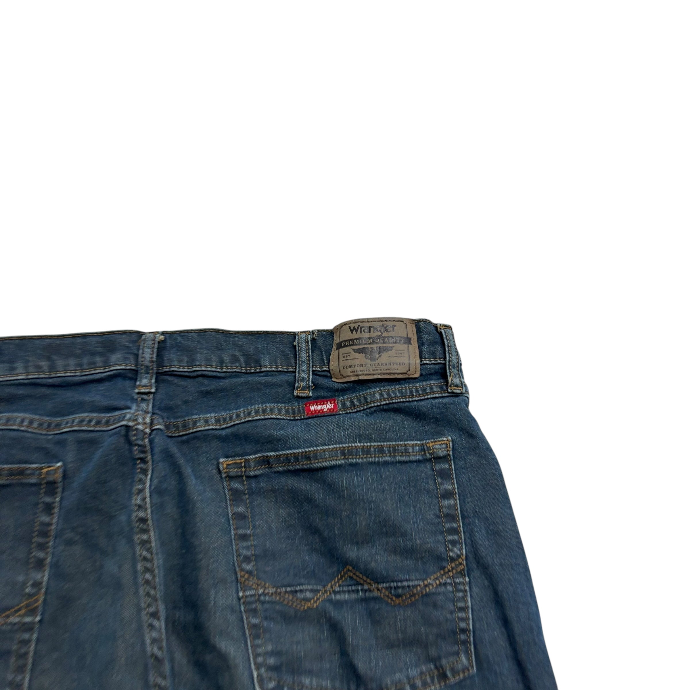 Wrangler Jeans W38 L30 Mens Dark Blue Athletic Fit Stretch Denim (E)