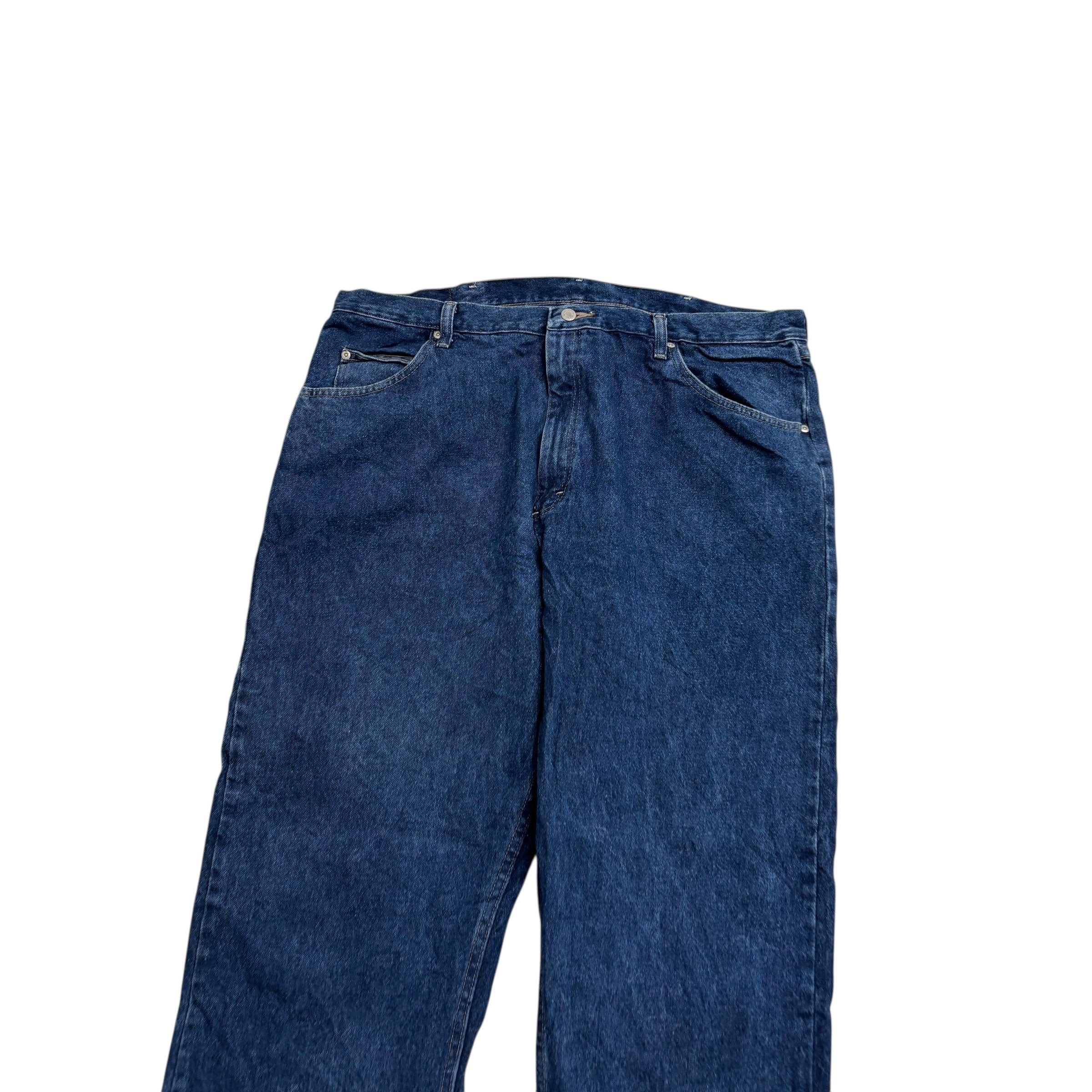 Wrangler Jeans W41 L34 Mens Dark Blue Relaxed Straight Fit Denim (E)
