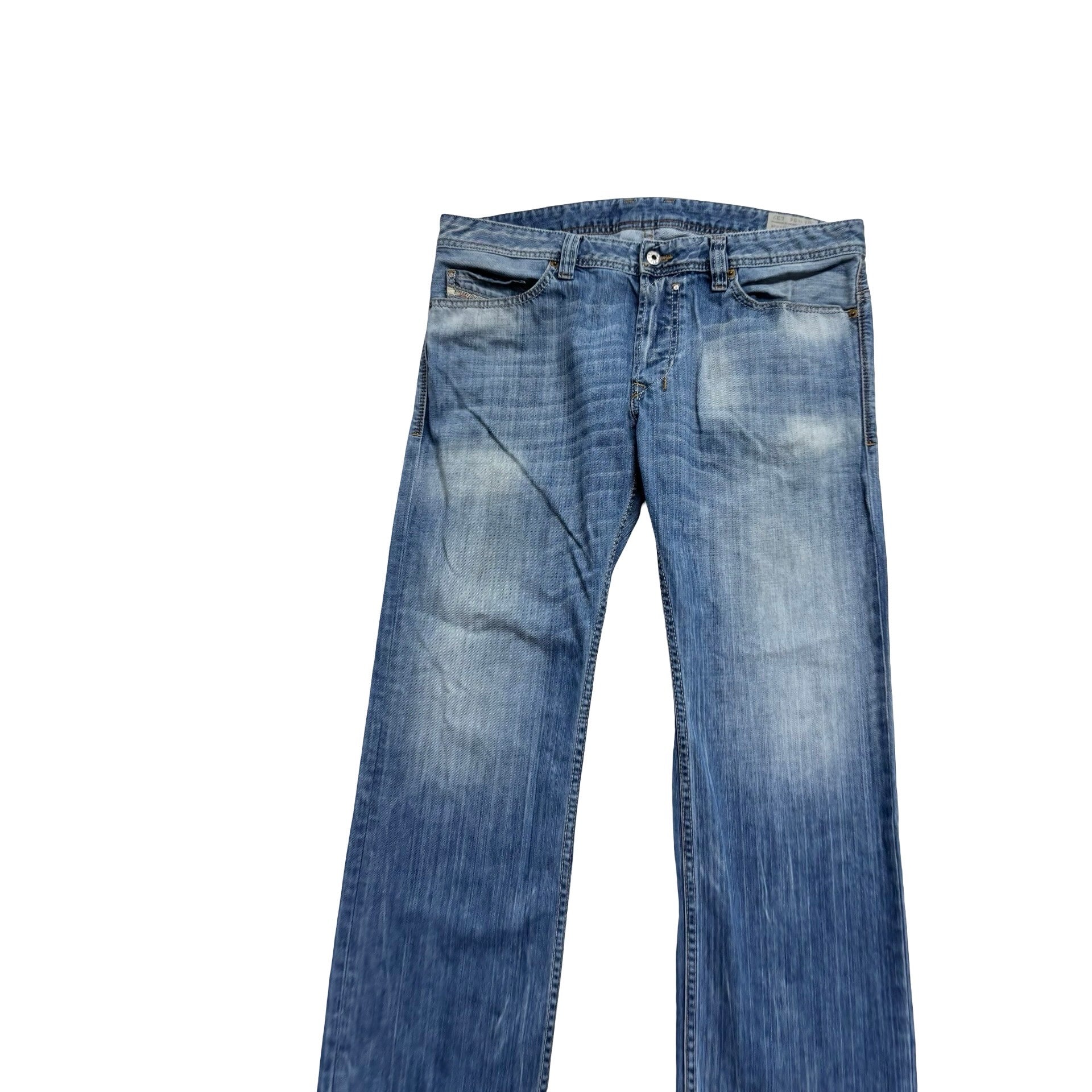 Diesel Safado Jeans W34 L32 Mens Mid Blue Slim Straight Fit Denim