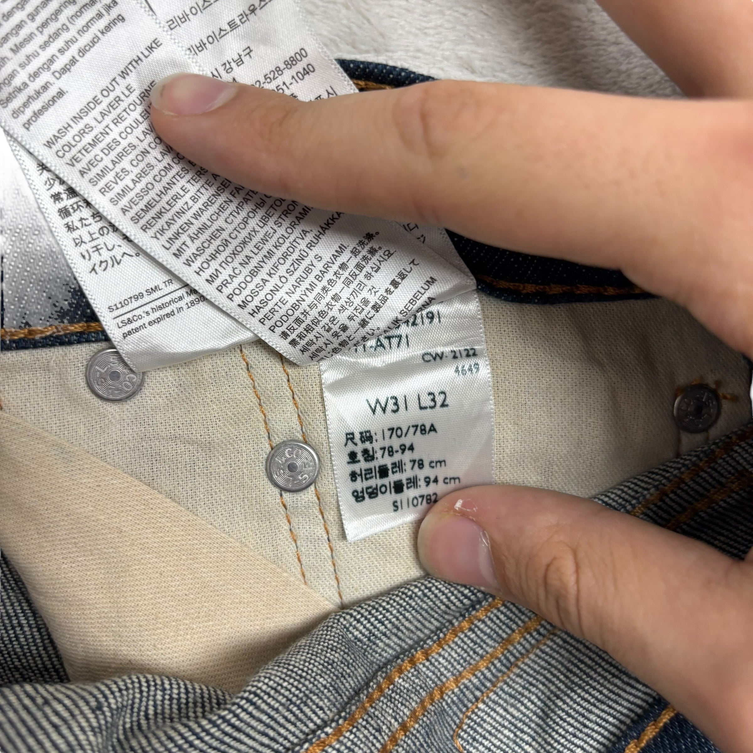 Levis 514 Jeans W31 L32 Mens Dark Blue Regular Straight Fit Stretch Denim (E)