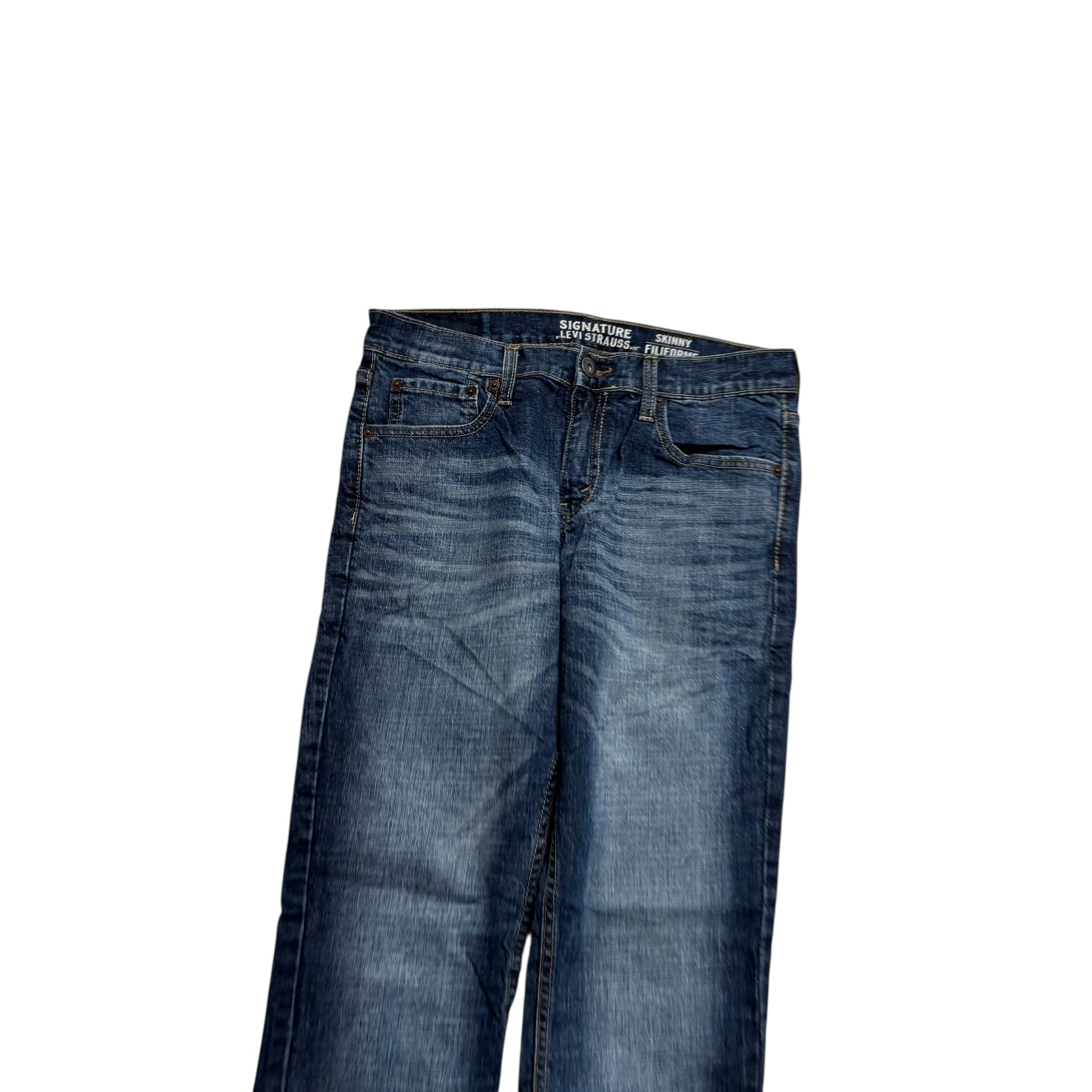 Levis Signature Jeans W30 L30 Mens Dark Blue Skinny Fit Stretch Denim (E)