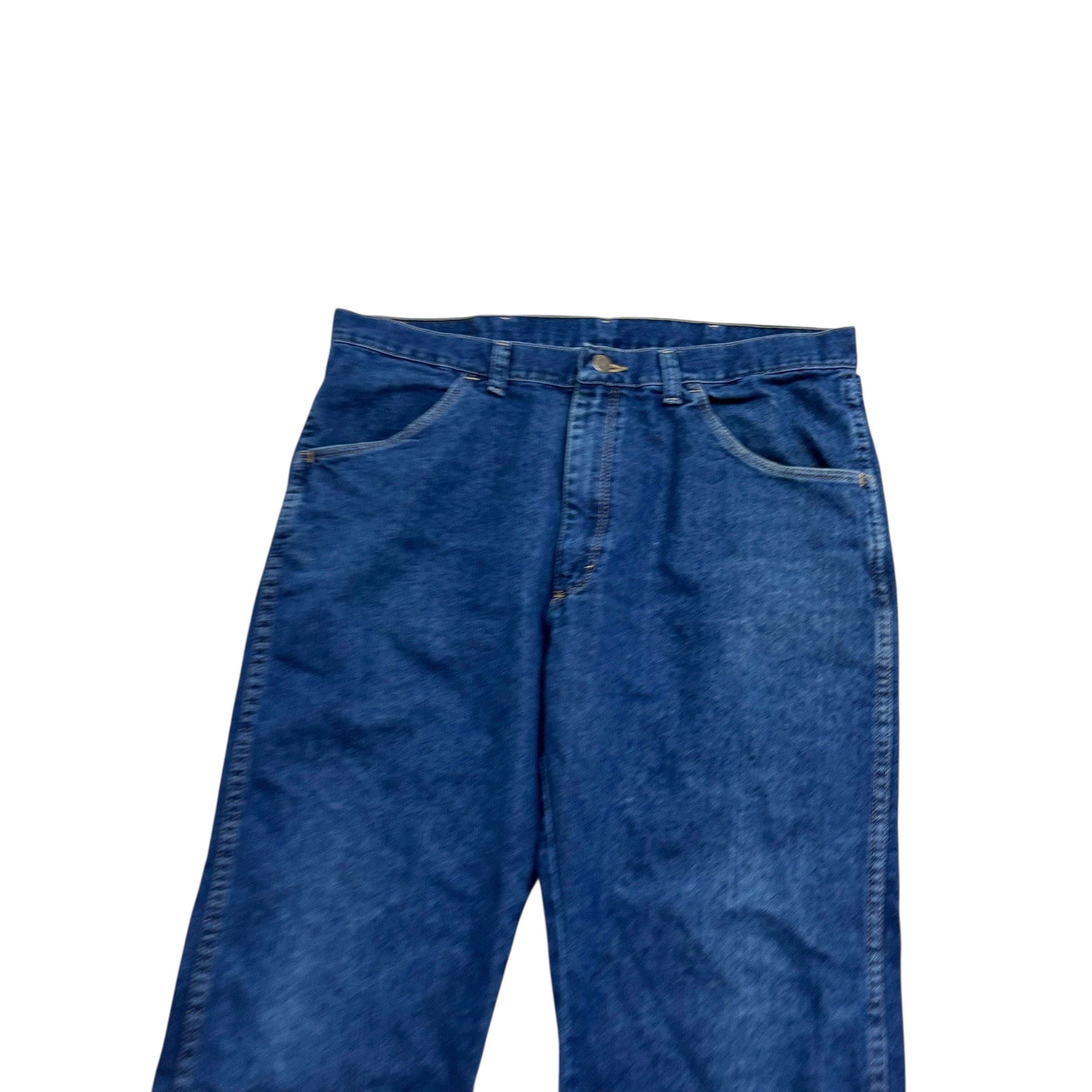 Wrangler Jeans W35 L30 Mens Dark Blue Regular Straight Fit Denim (E)