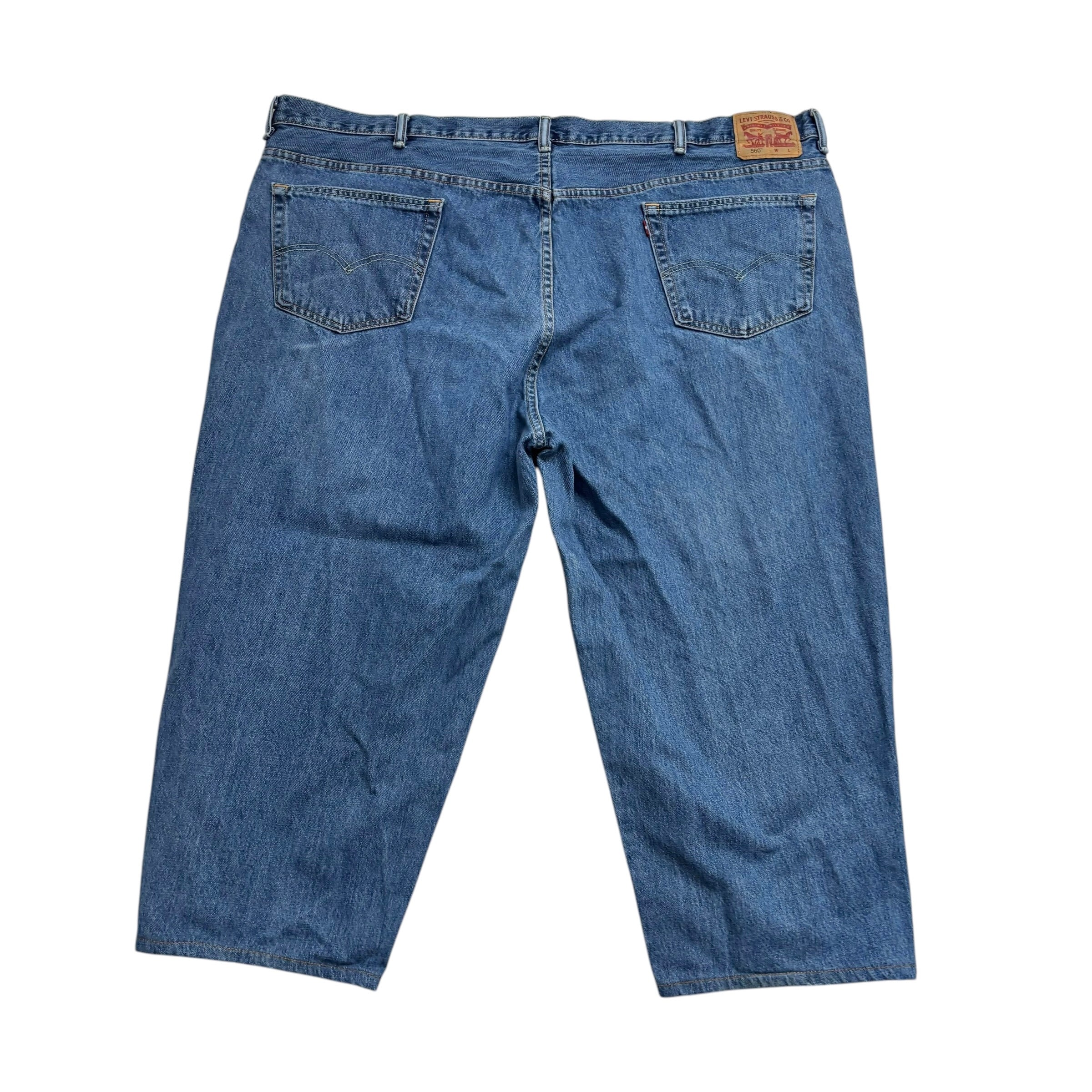 Levis 560 Jeans W52 L25 Mens Mid Blue Baggy Relaxed Comfort Fit Denim (E)