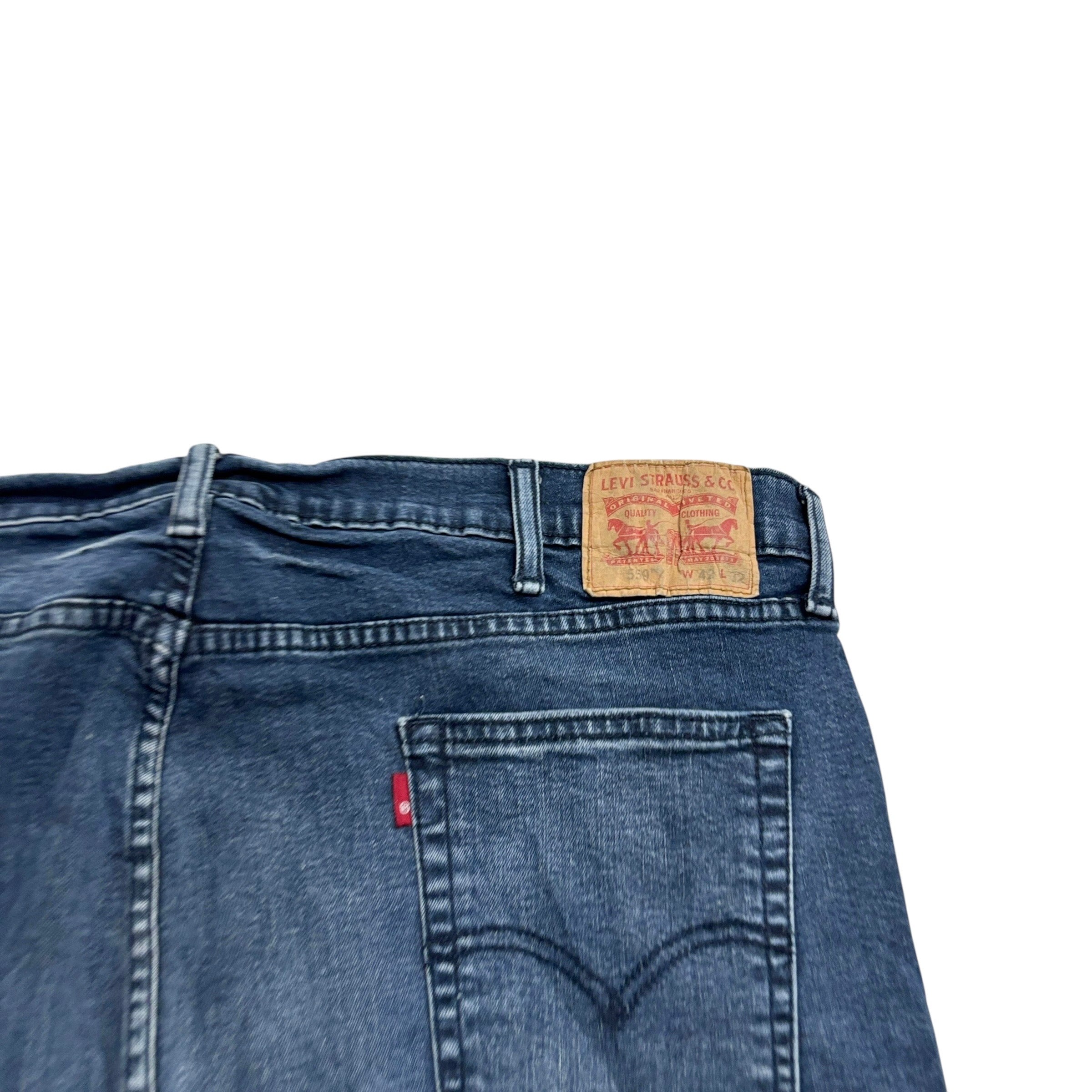 Levis 559 Jeans W42 L29 Mens Navy Blue Relaxed Straight Fit Stretch Denim (E)