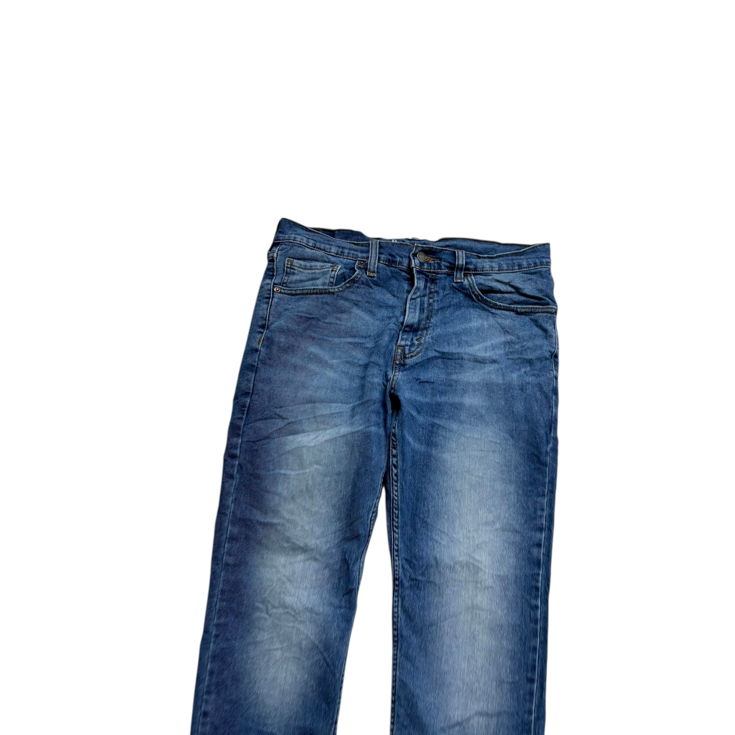 Levis Signature Jeans W32 L30 Mens Mid Blue Slim Fit Stretch Denim (E)