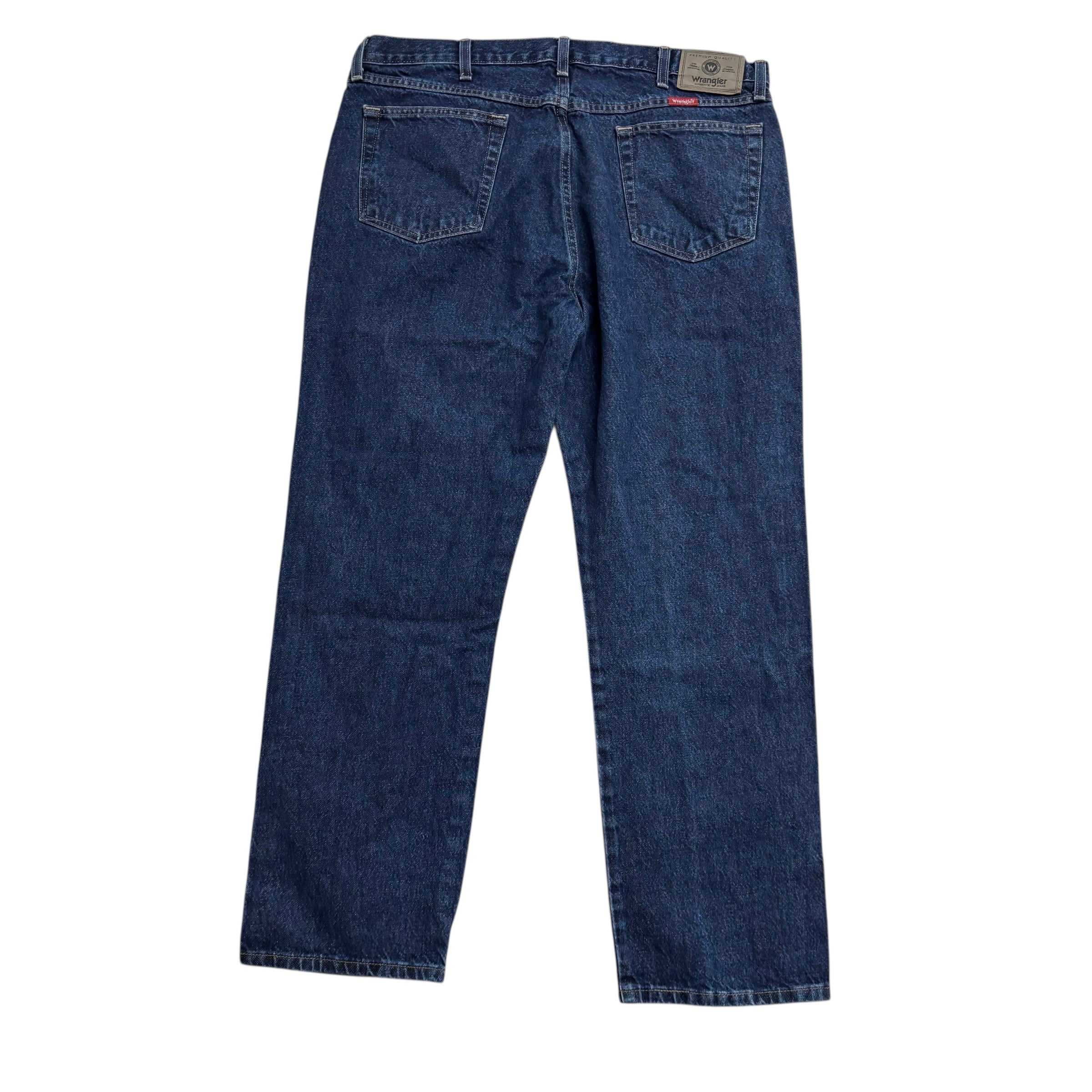 Wrangler Jeans W38 L30 Mens Dark Blue Regular Straight Fit Vintage Denim (E)