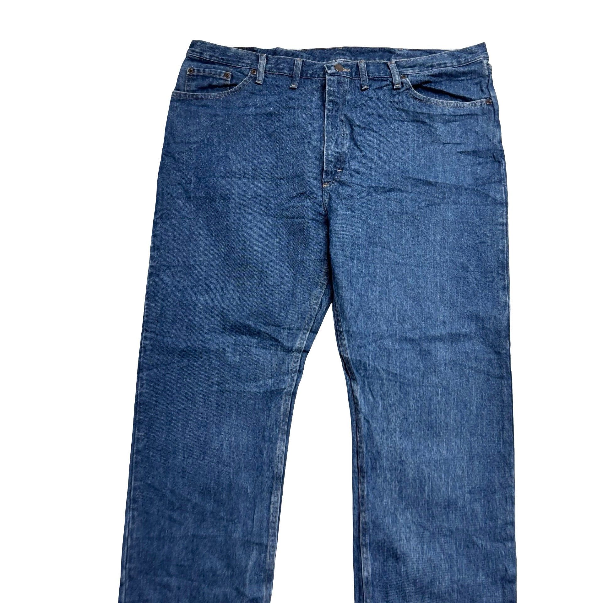 Wrangler Jeans W44 L32 Mens Mid Blue Regular Straight Fit Denim (E)