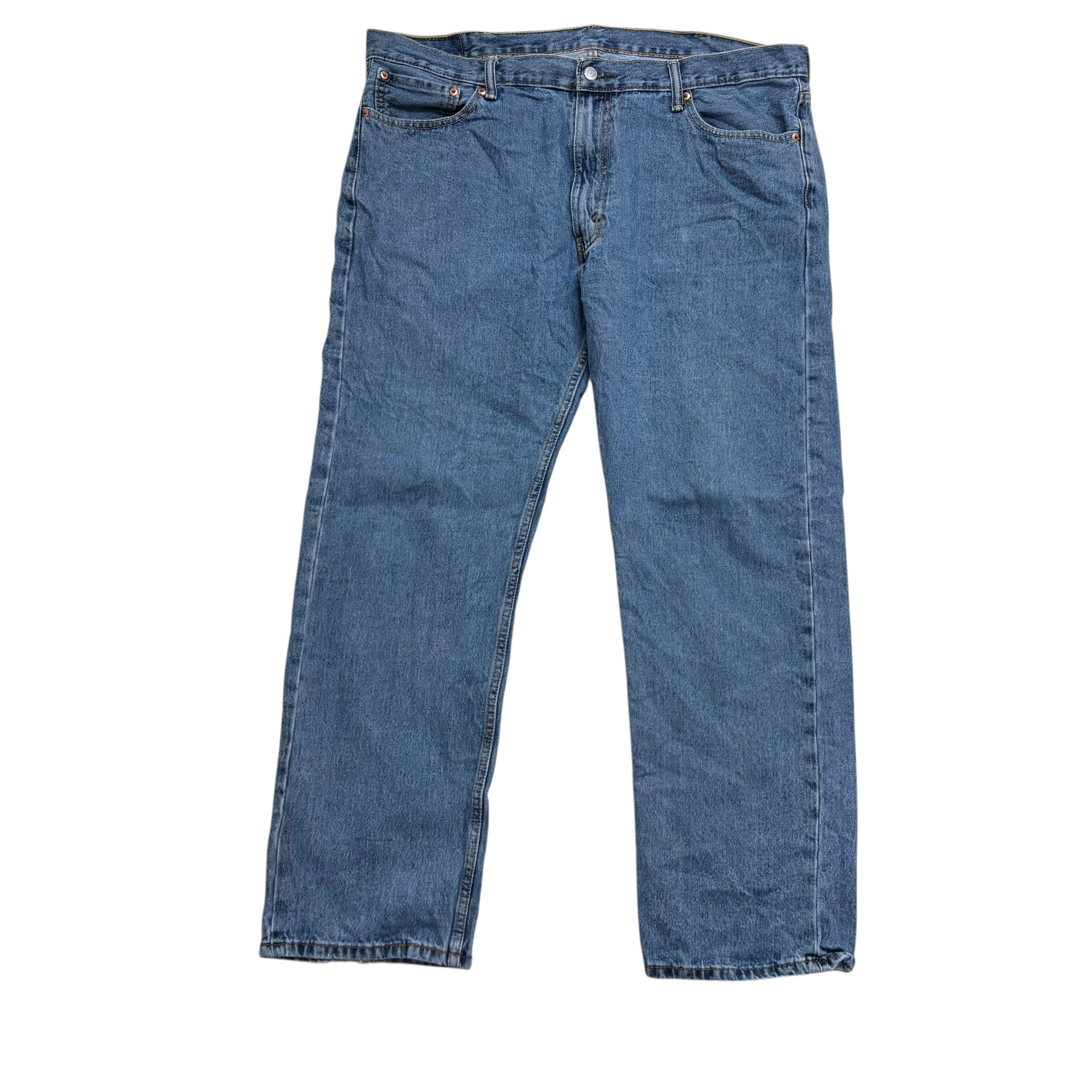 Levis 505 Jeans W42 L32 Mens Mid Blue Regular Straight Fit Denim