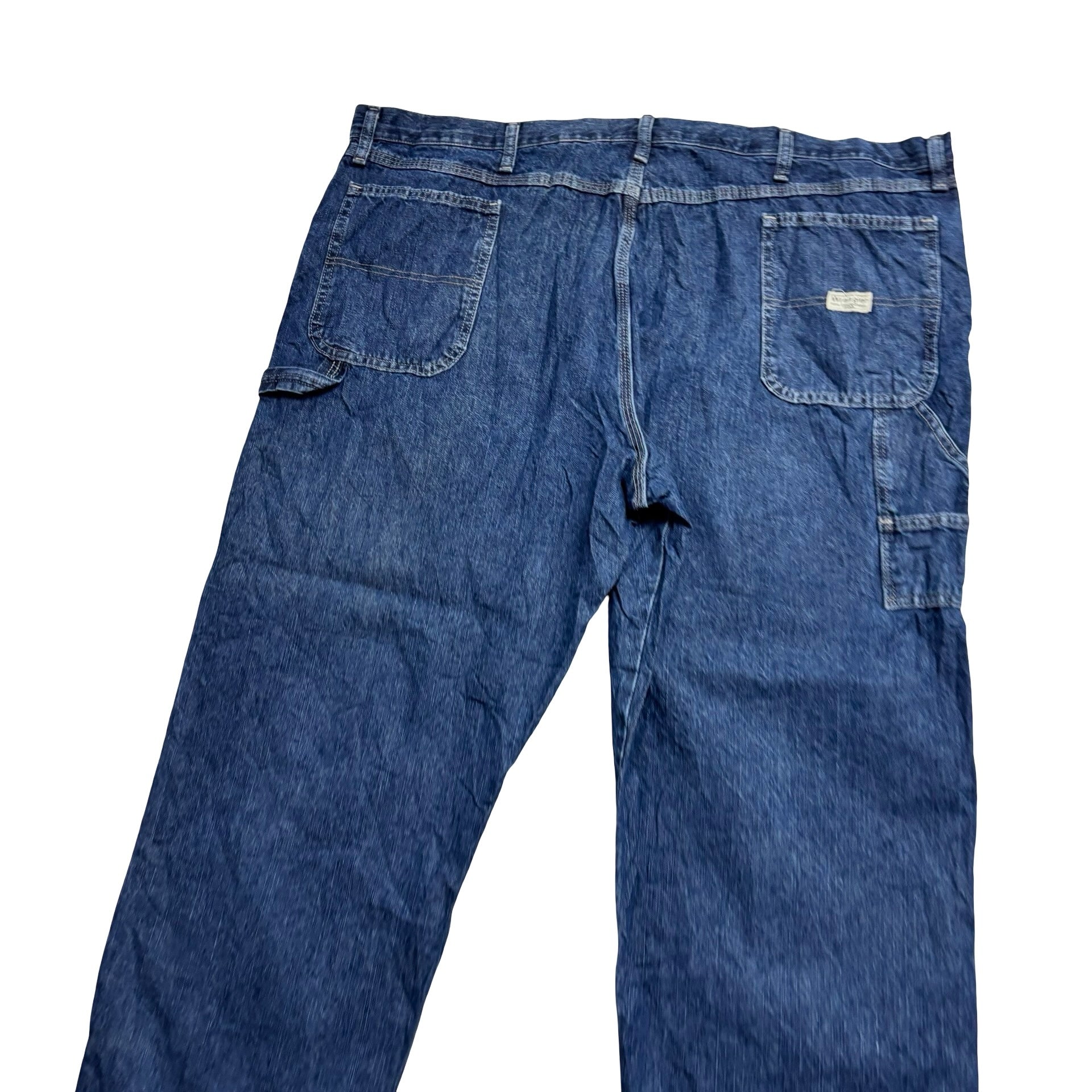 Wrangler Carpenter Jeans W48 L29 Mens Dark Blue Relaxed Fit Denim (E)