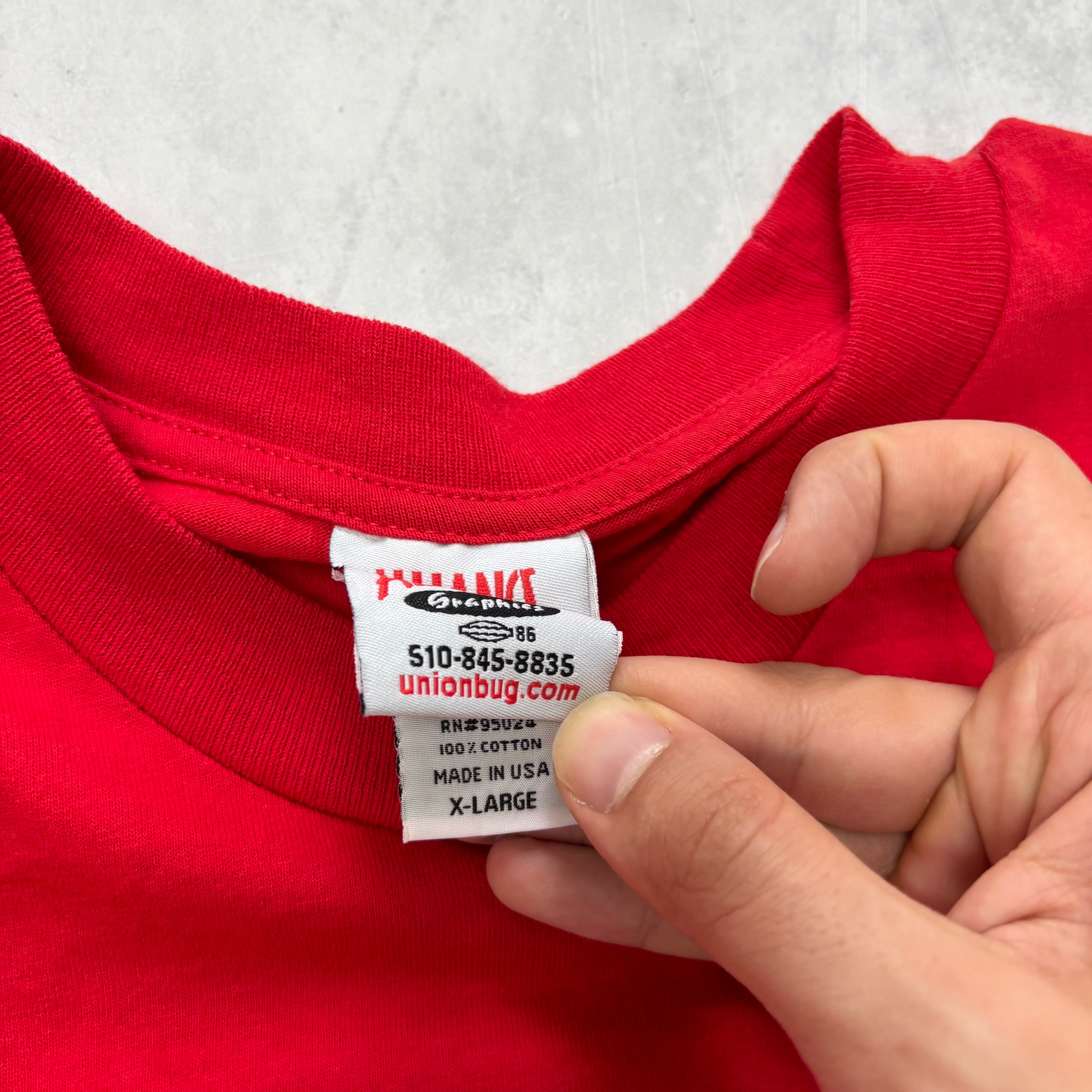 Vintage T Shirt Mens XL Red Graphic Print 00s Union Teachers USA (E)