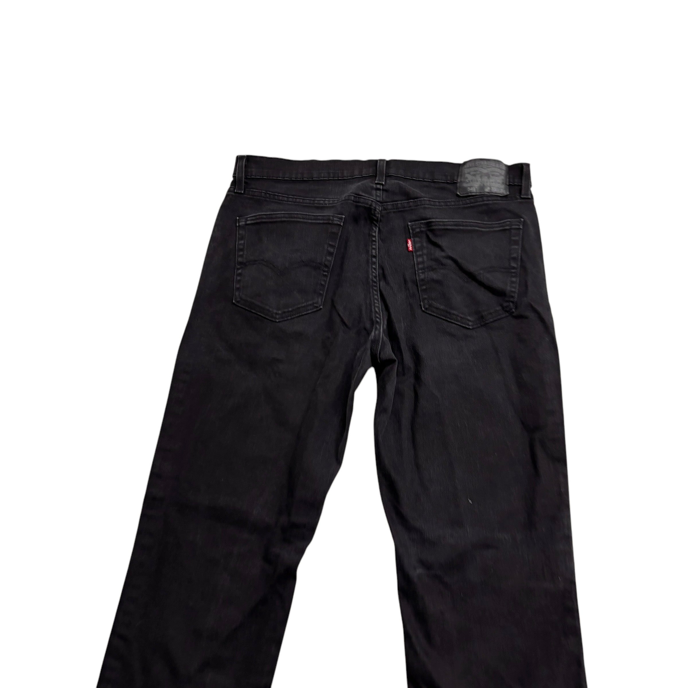 Levis 541 Jeans W35 L34 Mens Black Athletic Tapered Fit Stretch Denim (E)