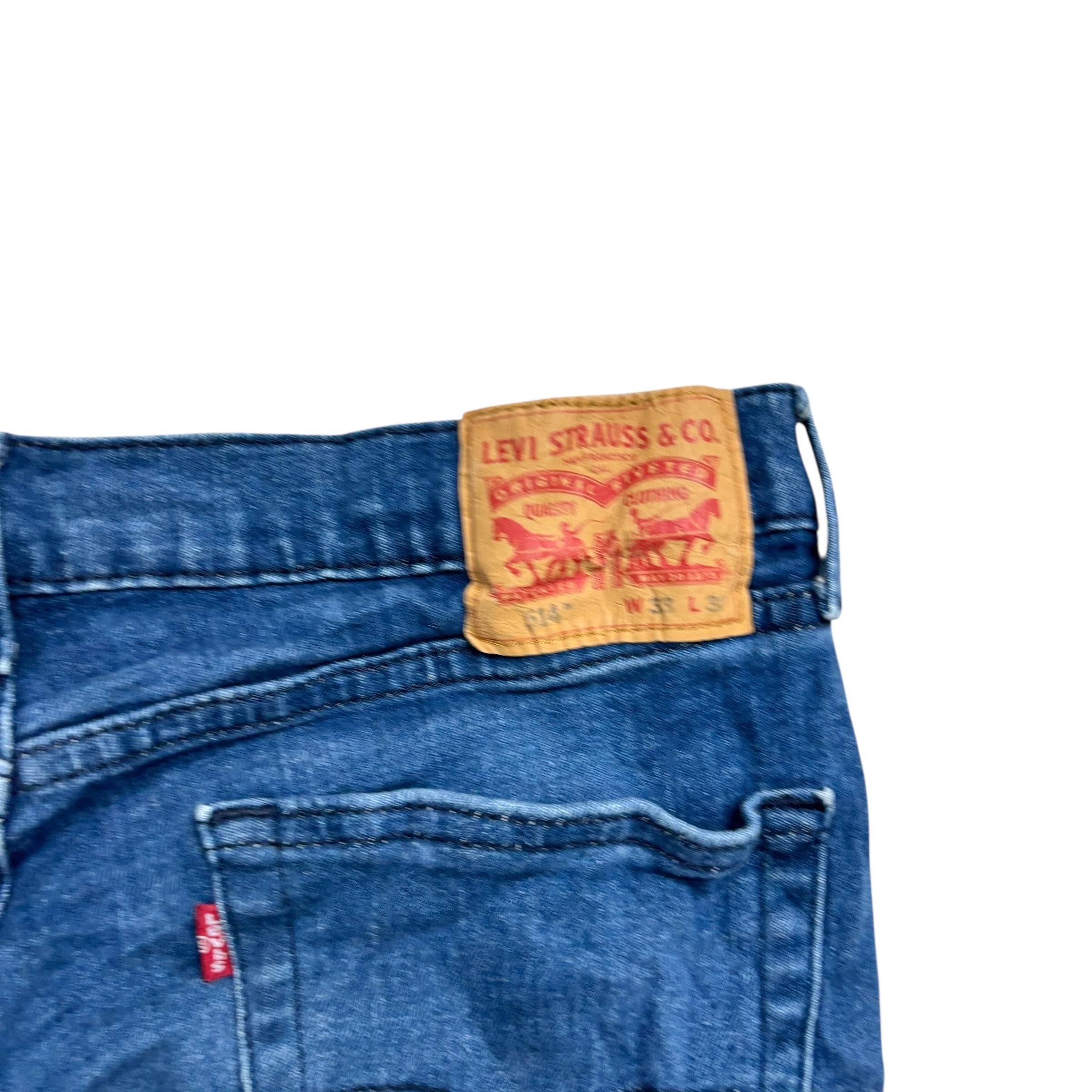 Levis 514 Jeans W33 L29 Mens Navy Blue Regular Straight Fit Stretch Denim