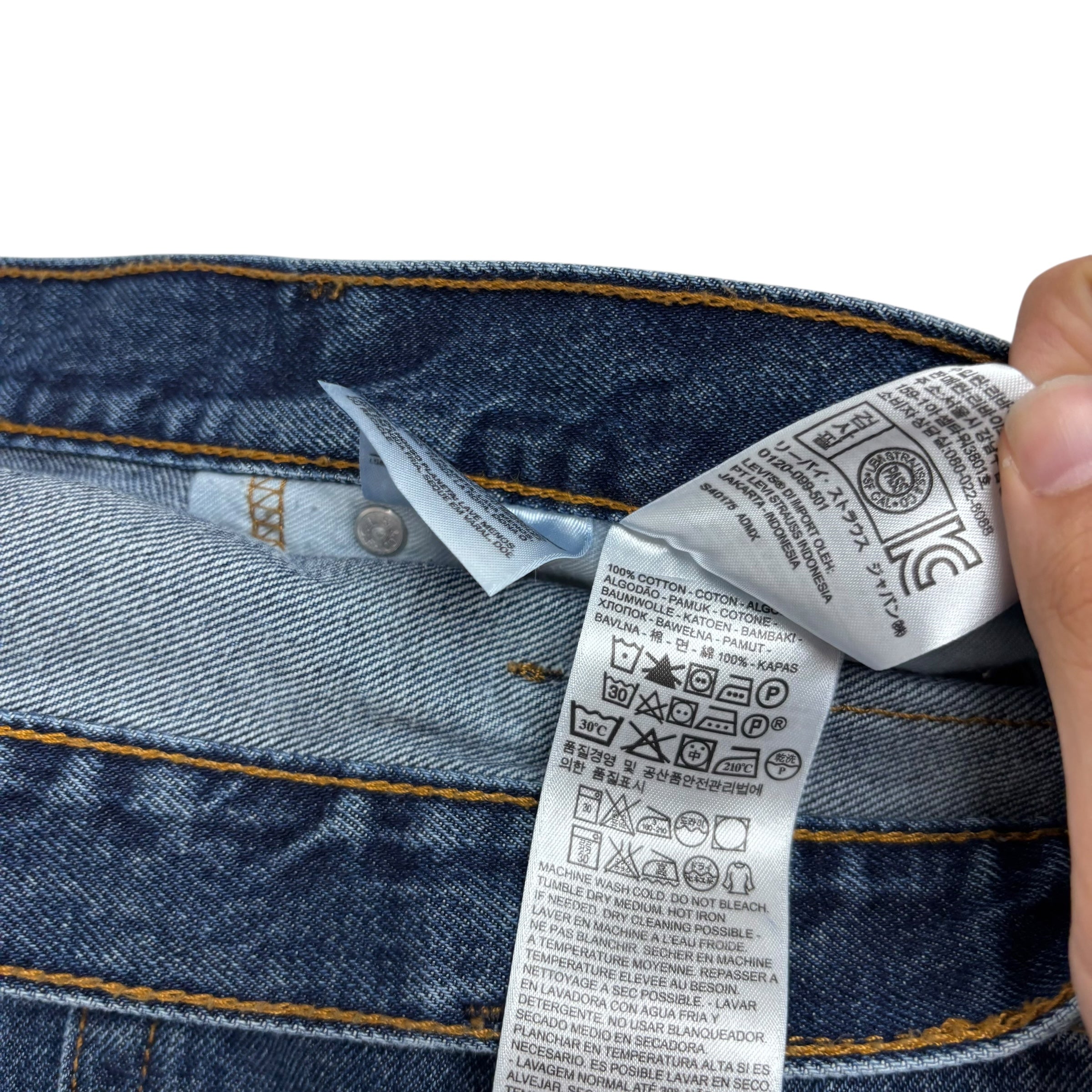 Levis 550 Jeans W50 L32 Mens Mid Blue Baggy Relaxed Straight Fit Denim (E)