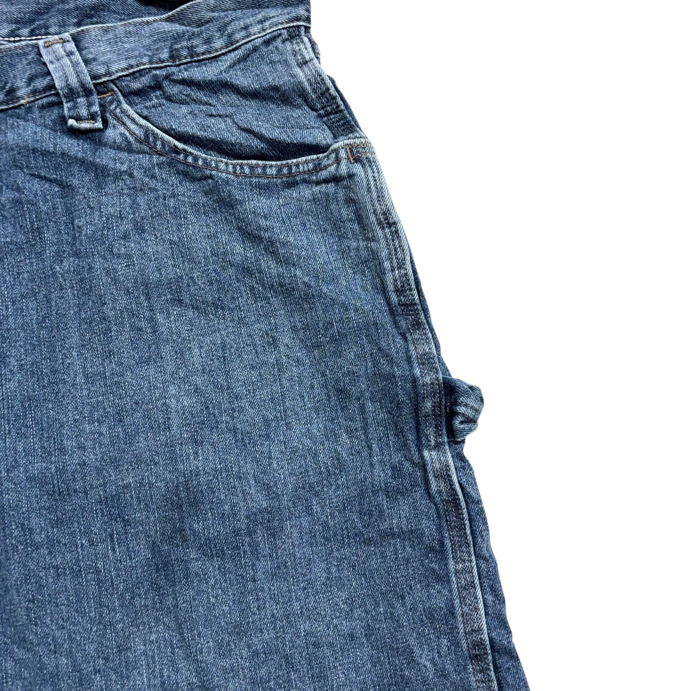 Wrangler Baggy Jorts W38 Mens Mid Blue Carpenter Denim Shorts Relaxed Fit