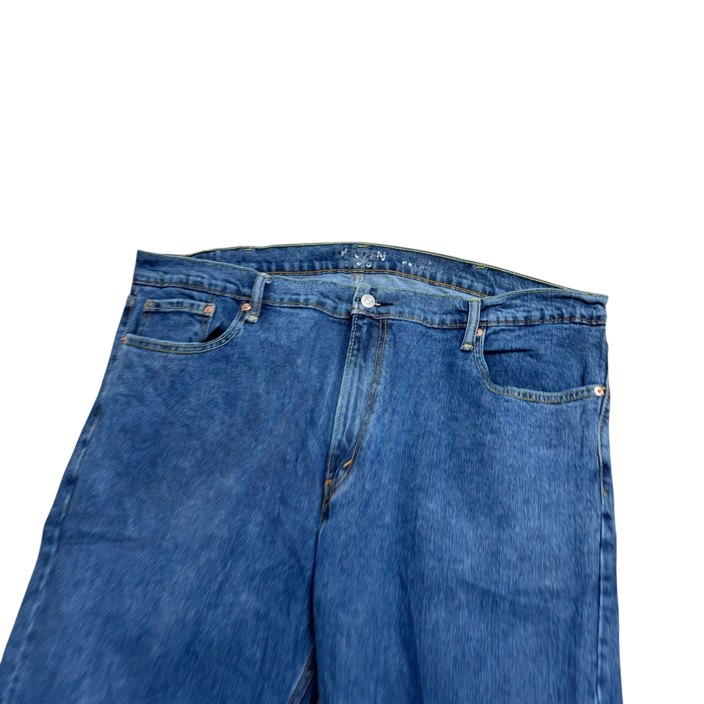 Levis Denizen Jeans W42 L32 Mens Mid Blue Relaxed Straight Stretch Denim (E)