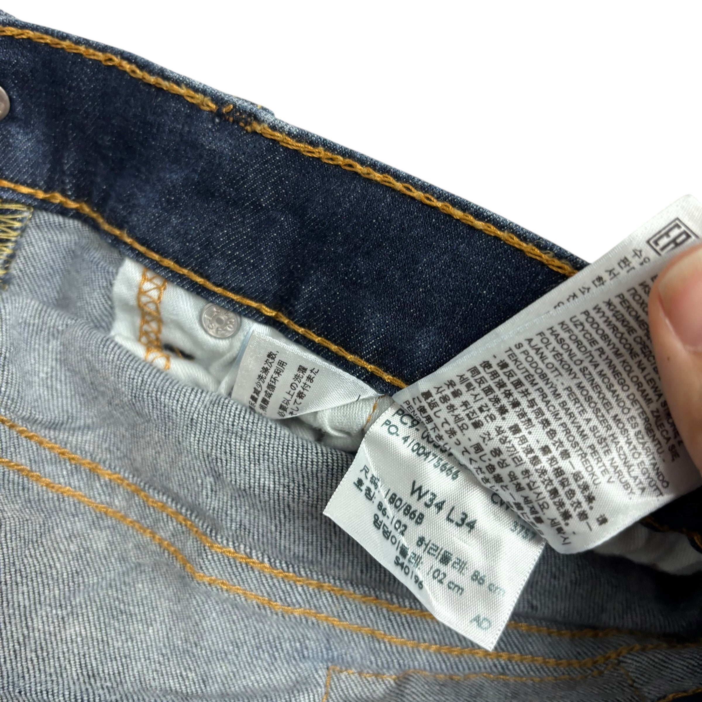 Levis 559 Jeans W34 L34 Mens Dark Blue Regular Straight Fit Stretch Denim (E)