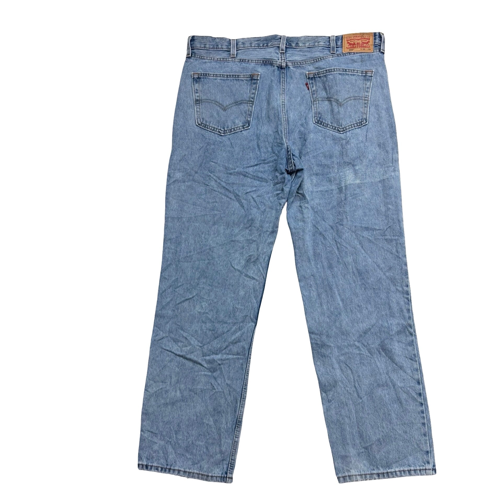 Levis 550 Jeans W40 L32 Mens Light Blue Baggy Relaxed Straight Fit Denim (E)